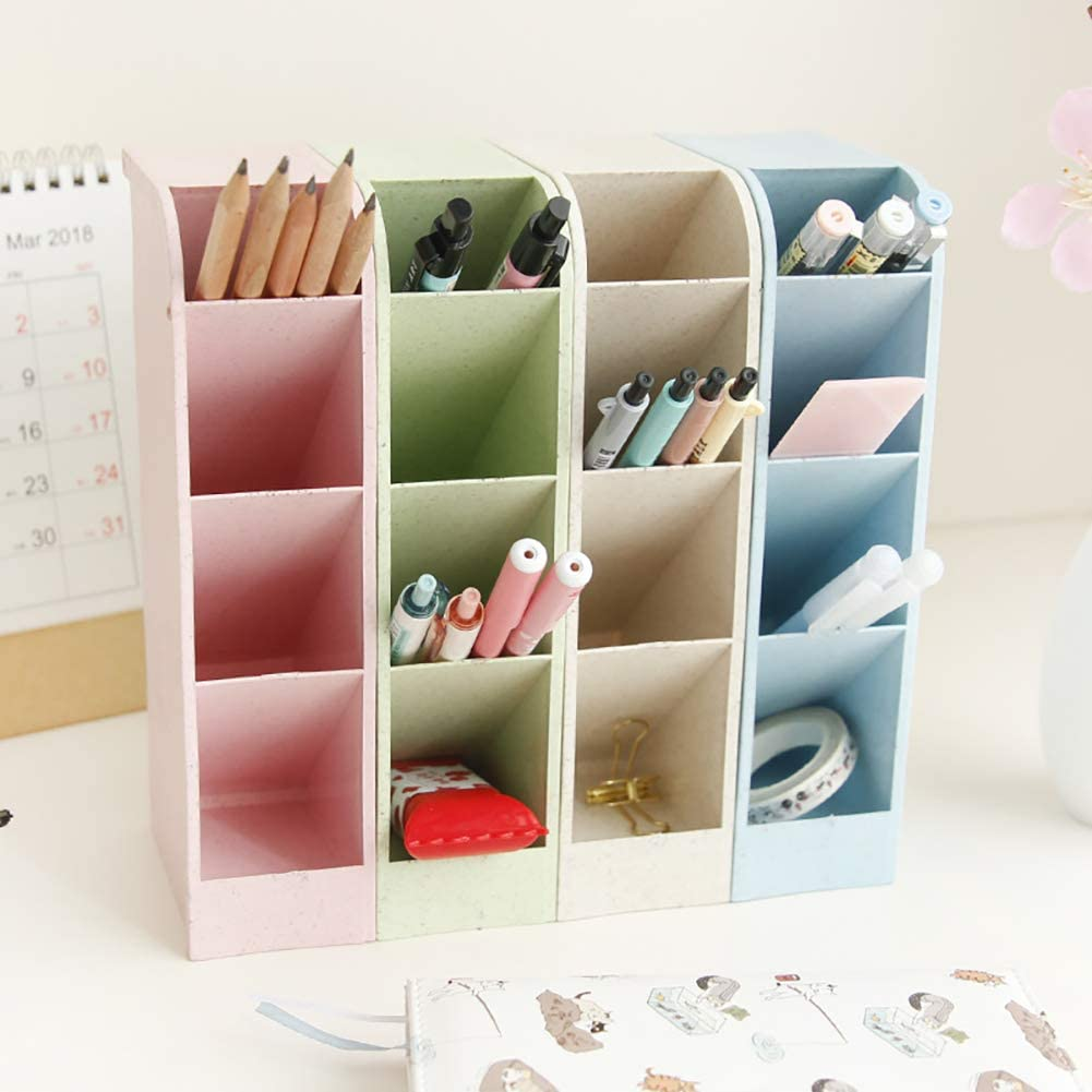 Desk Pen Pencil Organizers for Office Supply Makeup Stationery Marker Pen Pencil Brush Craft Storage Container Holder Tray Organizer for Kids Teens Girls Adults 4PCS image number 6