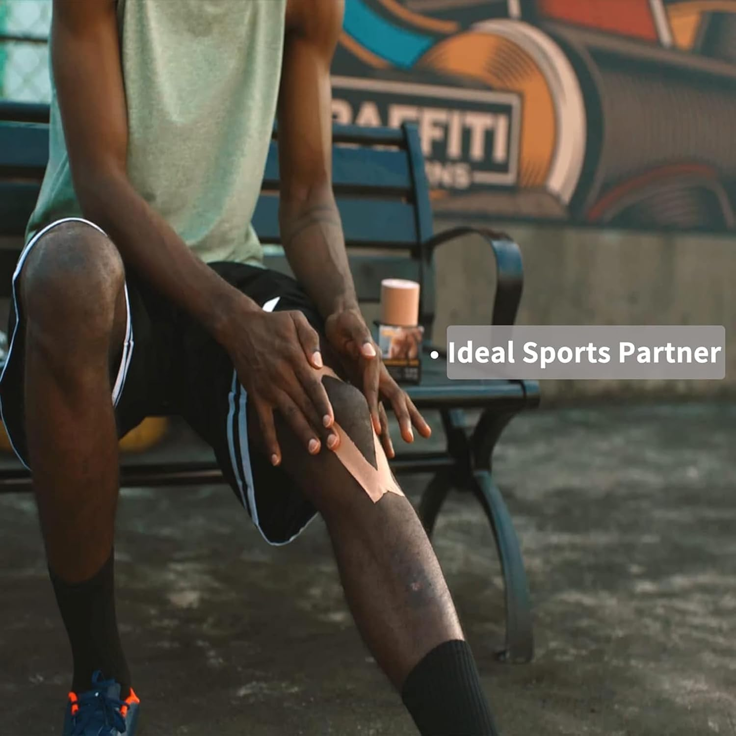 Kinesiology Tape 2 Rolls Elastic Athletic Tape for Shoulder, Knee, Elbow Pain Relief, Water Resistant (Beige) image number 5