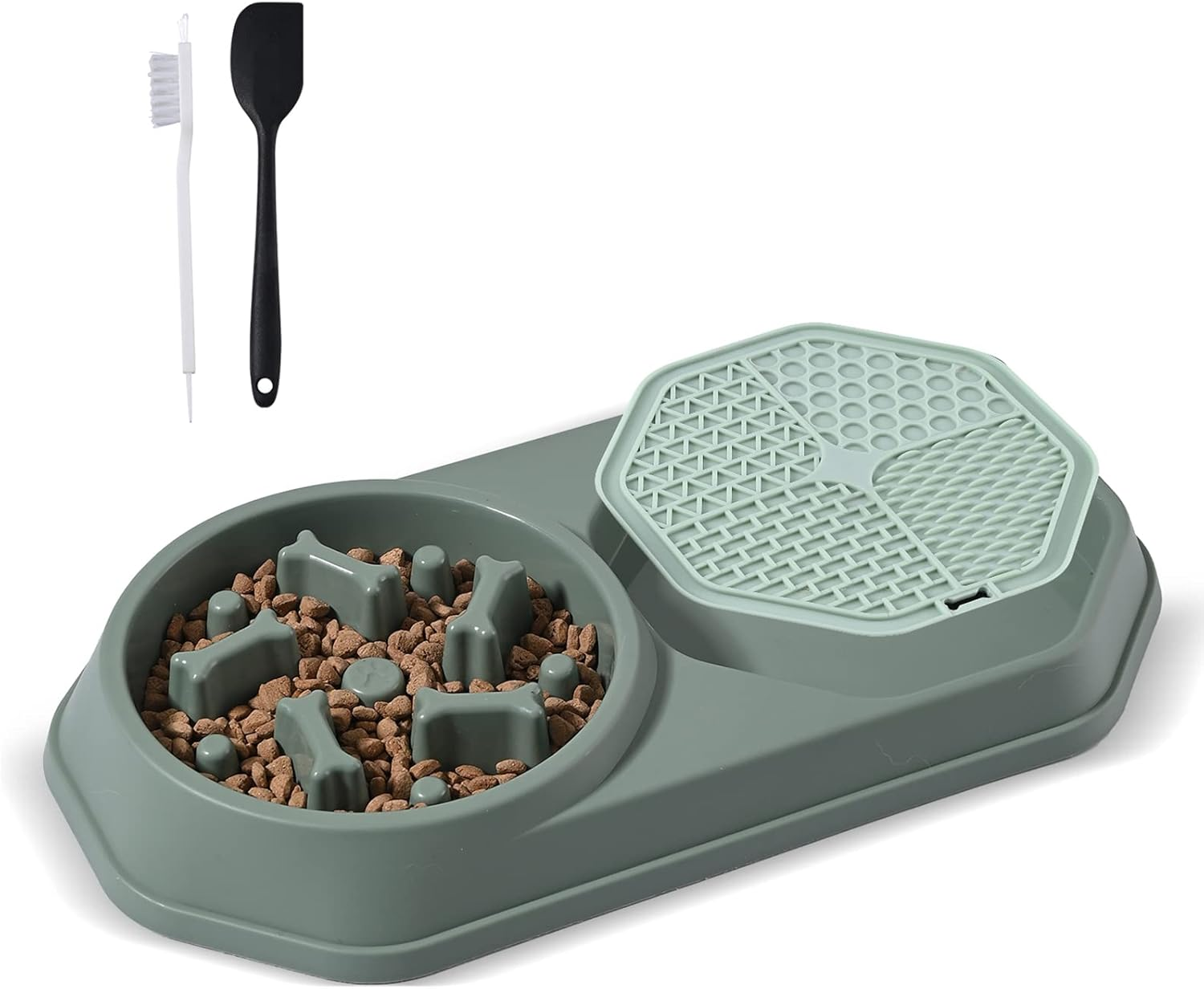 Dog Slow Feeder Bowl & Lick Mat, Dry & Wet Food, Slow Eating, Prevent Choking, Anxiety Relief, Non-Slip (Pink)