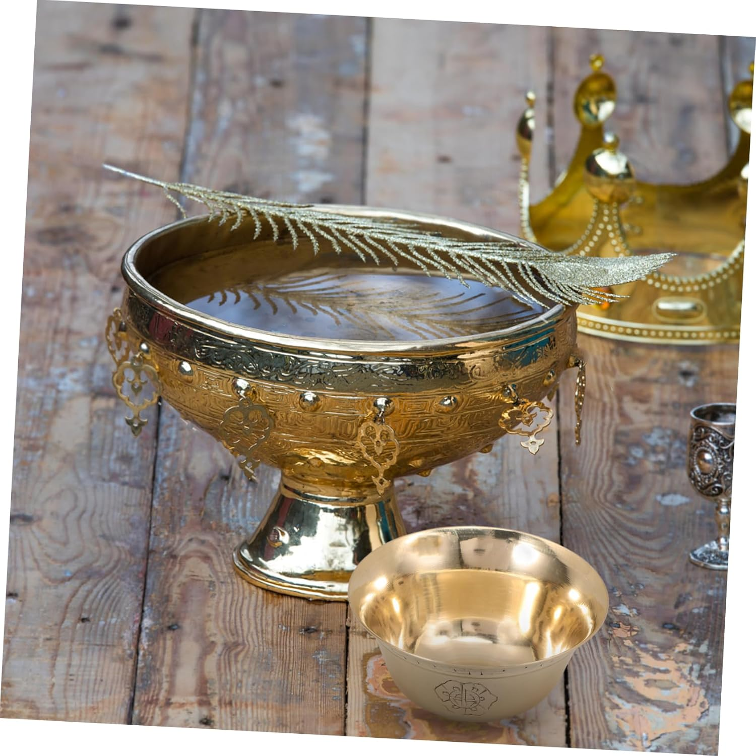 Buddhist Offering Bowl Brass Holy Water Cup for Worship for Daily Use Temples and Home Altars image number 6