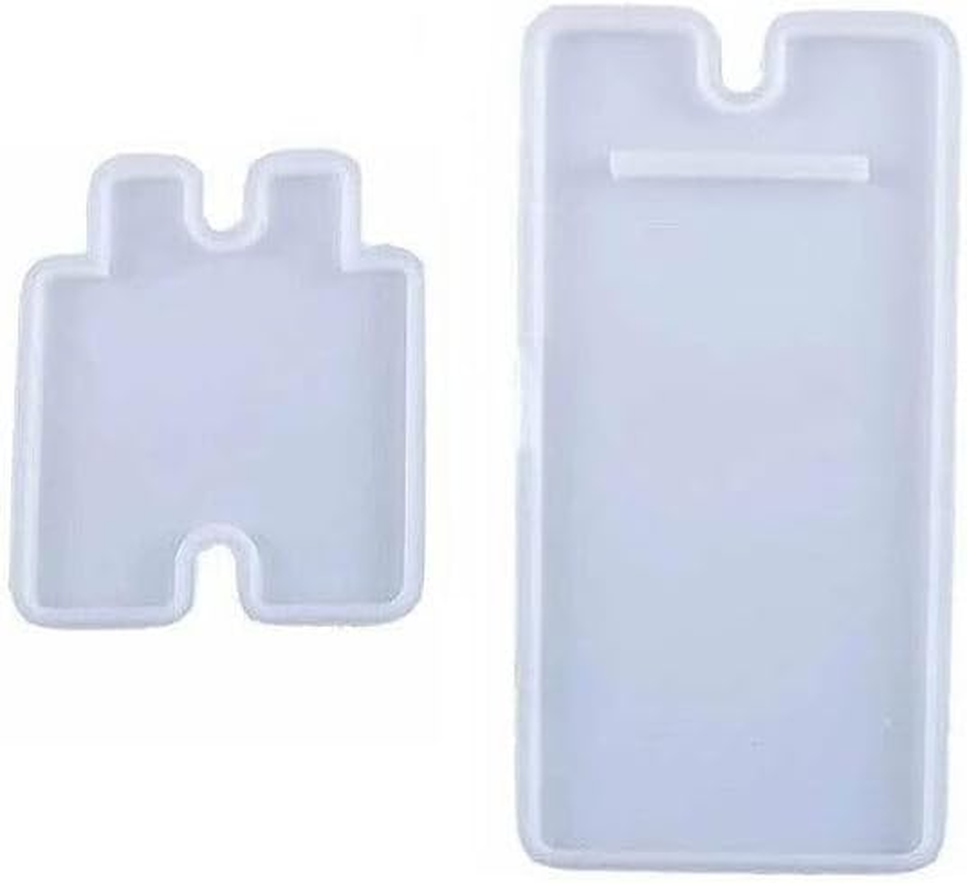 AIMALL 2Pcs Silicone Mobile Phone Stand Mould, Resin Epoxy Craft Holder Casting Molds for DIY Projects, Large 8.5 X 4.3 Inches, Small 3.9 X 4.7 Inches image number 4