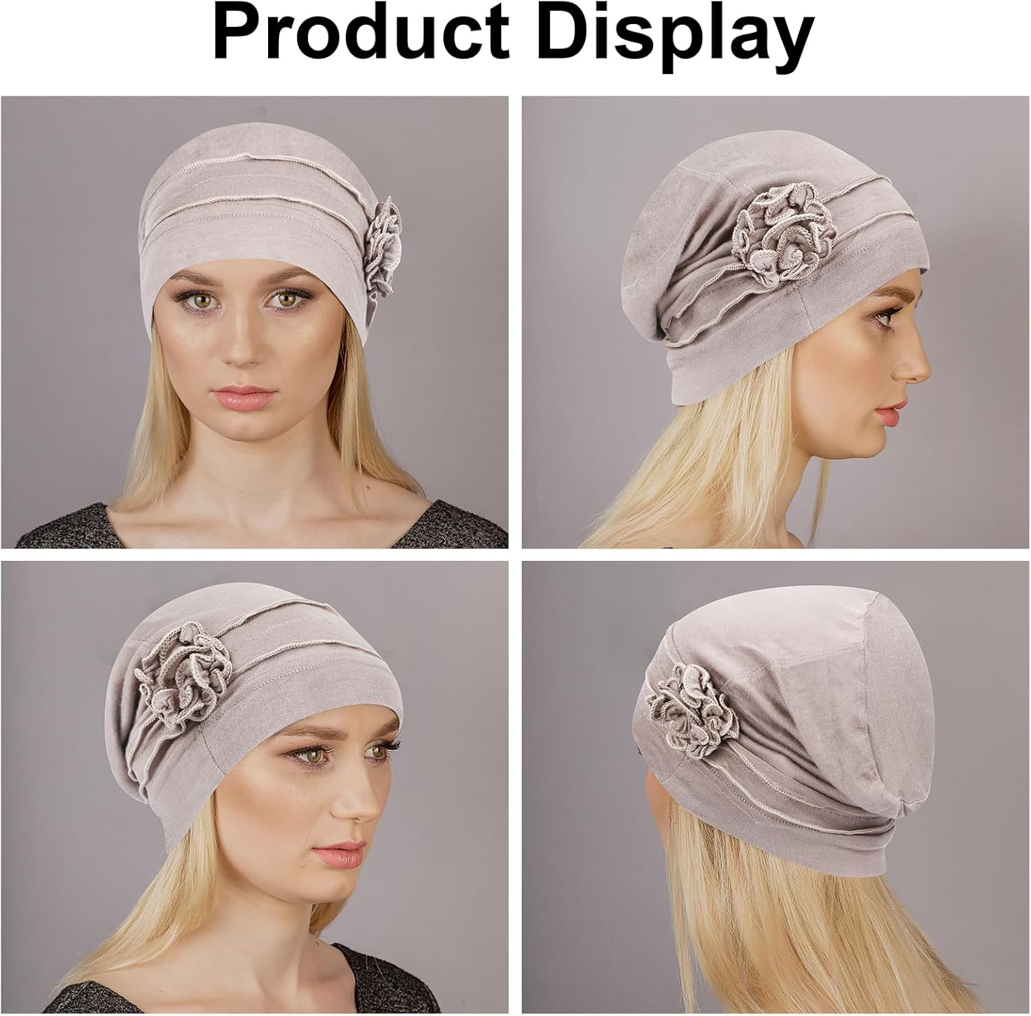 XEPST Pack of 4 Women'S Chemo Hats Bandana Turban Women'S Chemo Turban Headwear Beanie Hat Cap for Women Cancer Patients Hair Loss