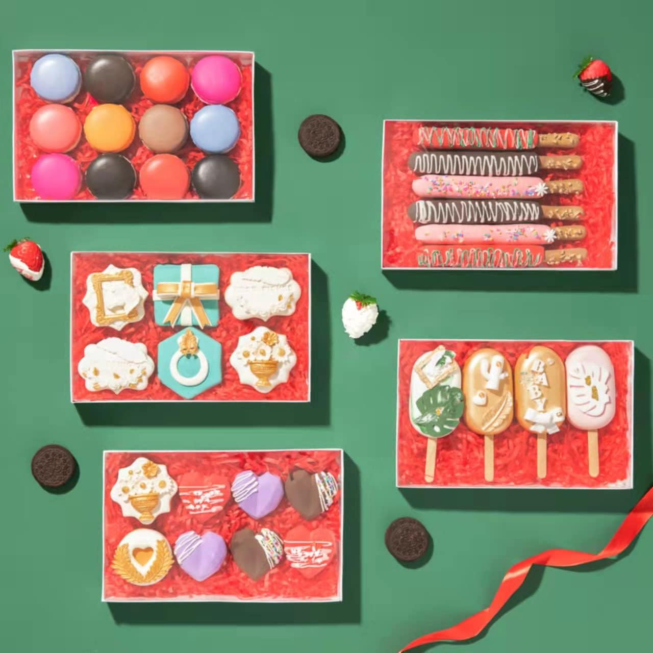 Romanticbaking 10Pack 9 1/2" X 6" X 1 1/4" Inch Clear Cookies & Cakesicle Boxes with Window - Perfect for Macarons & Chocolate Covered Pretzel Rods - 10, White image number 6