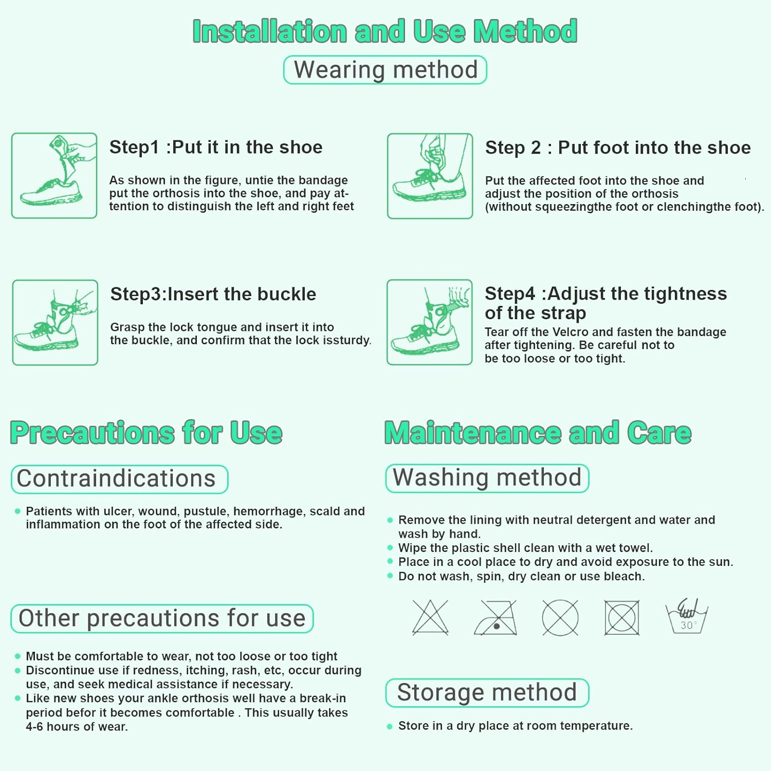 Ankle Foot Orthosis Brace for Foot Drop,Afo Ankle Brace Foot up Stabilizer for Hemiplegia, Ankle Support Shoes Walking for Stroke Rehab Training at Home (M, RIGHT) image number 1