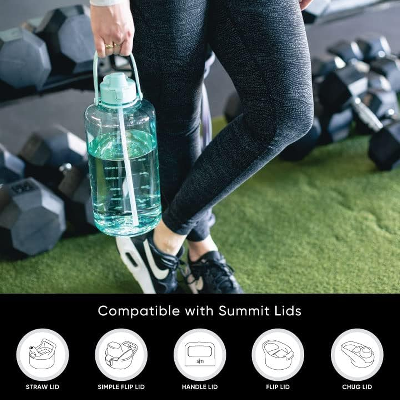 Simple Modern Half Gallon 64 Oz Water Bottle with Push Button Silicone Straw Lid & Motivational Measurement Marker | Large Reusable Tritan Plastic Water Jug | Summit Collection | Sweet Taffy image number 3