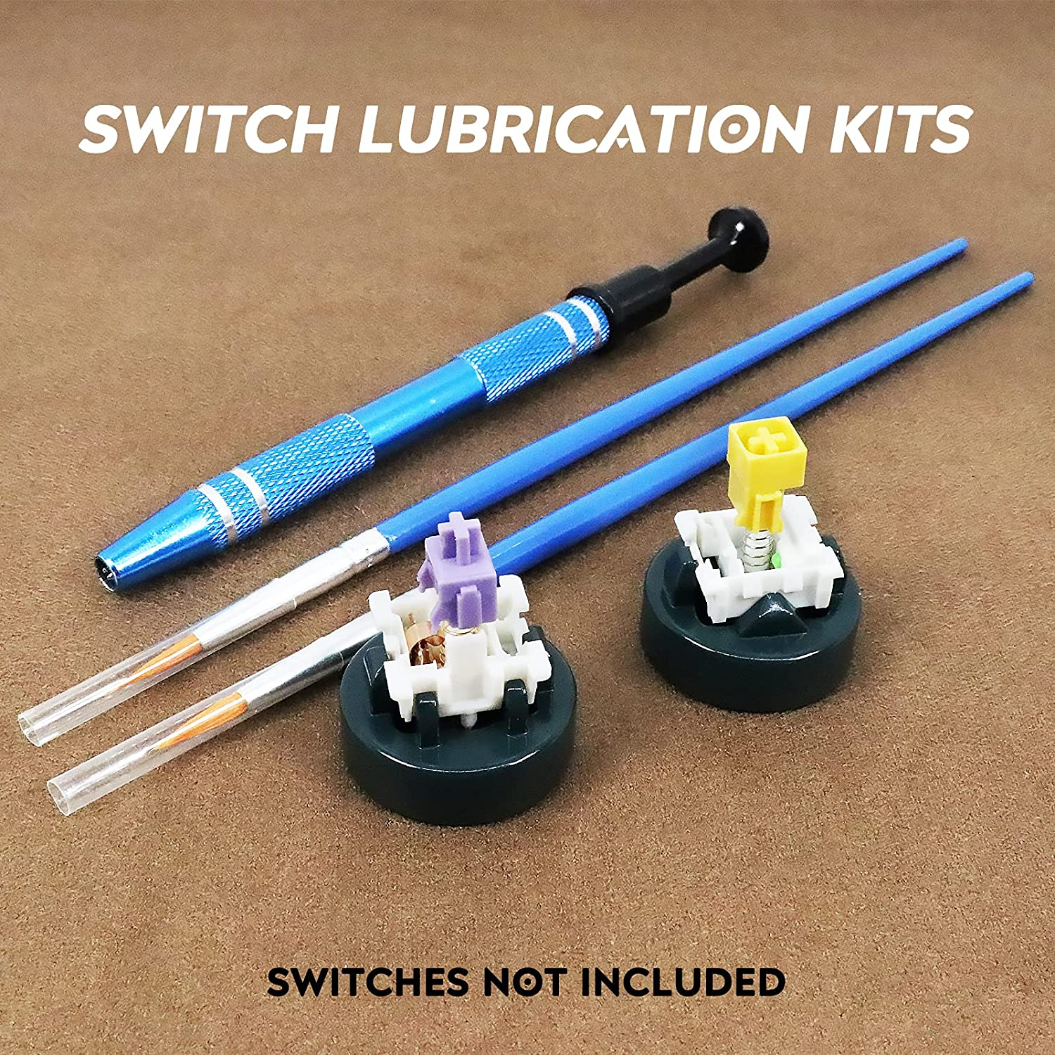 Metal Switch Opener for Kailh & MX Switches, 5 PCS Keyboard Lube Kits with Stem Holder Switch Lubrication Pen Mechanical Keyboard Lube Station Set, Keyboard Customization Lube Accessories image number 6