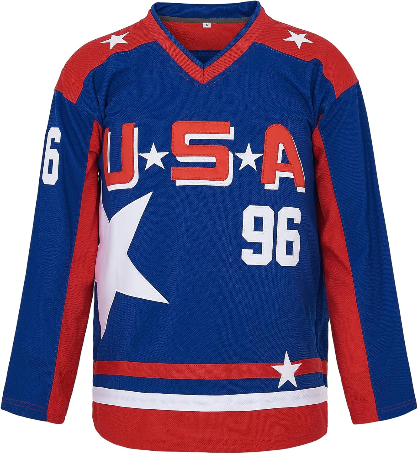 Men'S #96 Charlie Conway Mighty Ducks Team USA Movie Hockey Jersey Stitched Size L Blue