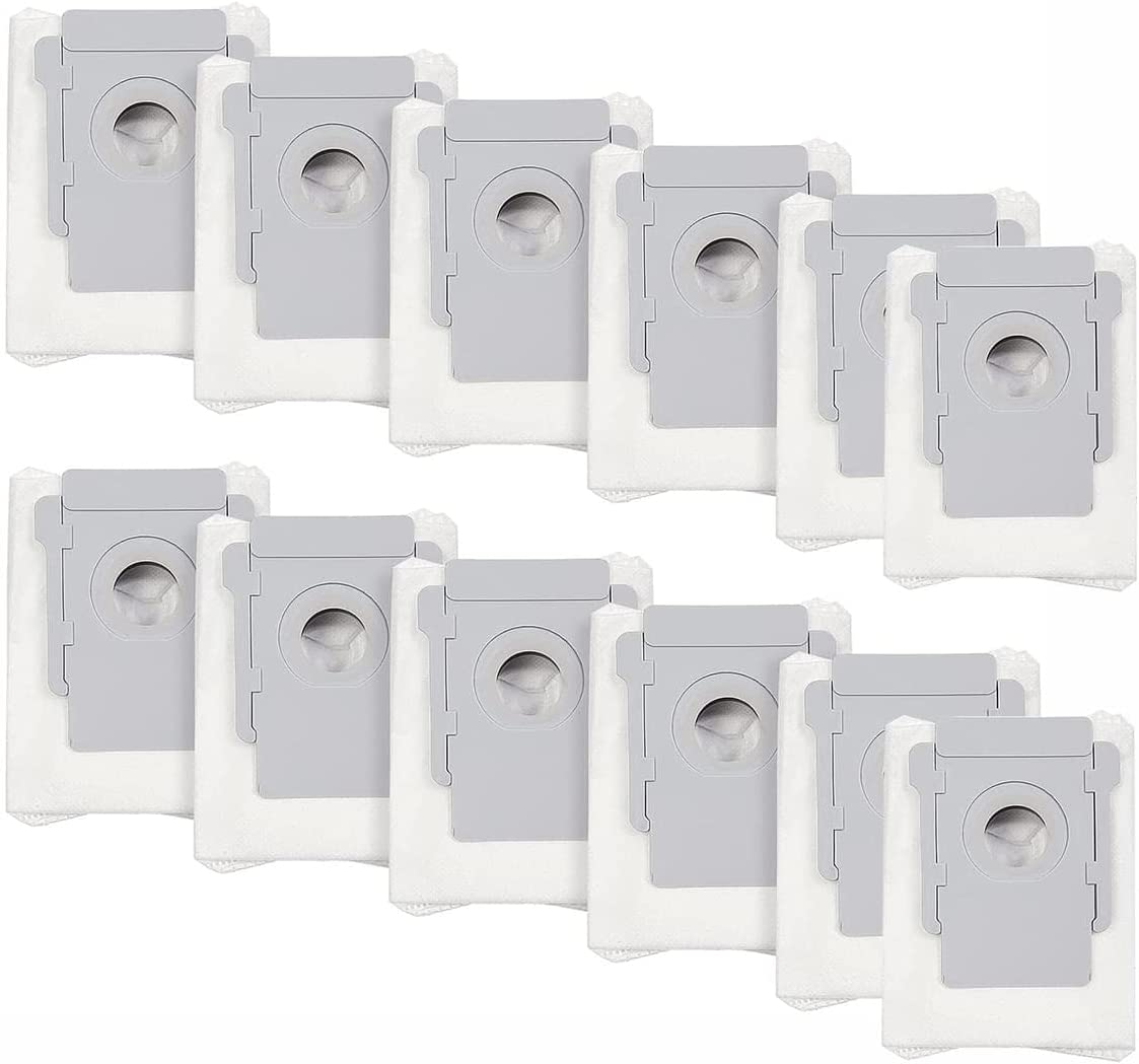 12 Packs Eco-Friendly Disposal Vacuum Dust Bags for Irobot Roomba I7/I7+/E5/E6/S9 Series Replacement