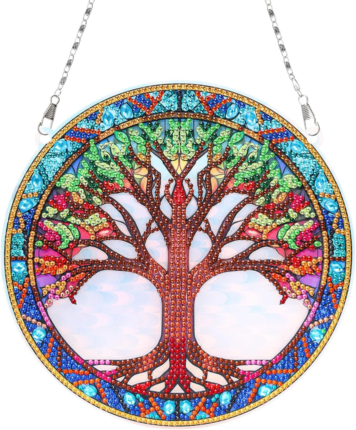 Suncatcher Diamond Art Kits with Tools, Tree Suncatchers for Windows, Diamond Hanging Gifts for Girls, Tree of Life Stained Glass Wall Hanging for Home Decor (Tree) image number 3