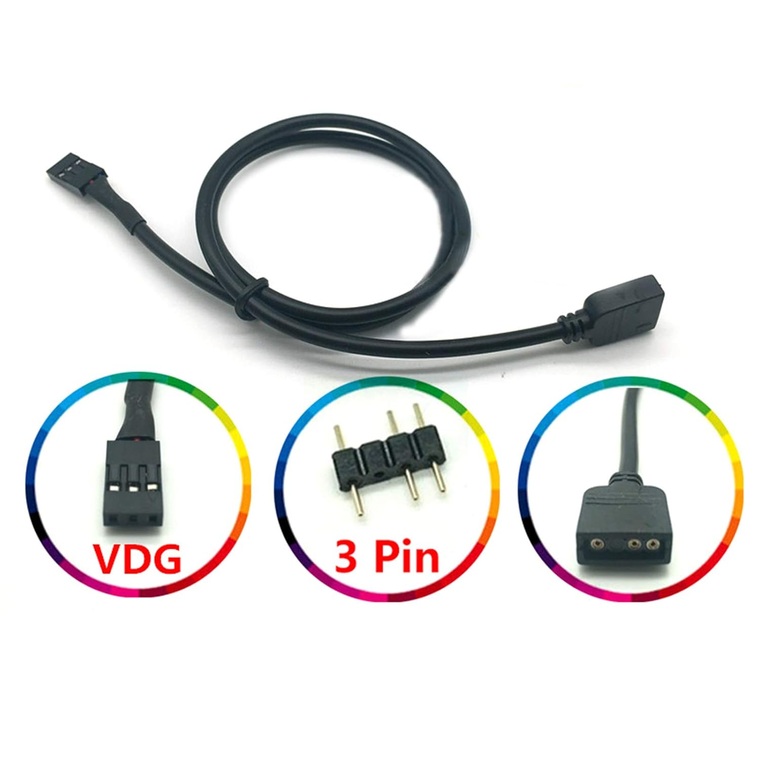 LICHIFIT 5V 3PIN RGB VDG Conversion Line Cable Connector for GIGABYTE Motherboard