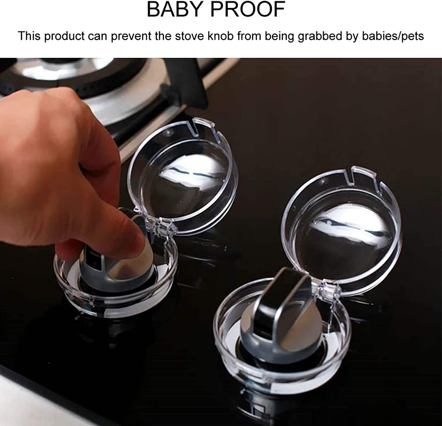6 PCS Stove Knob Covers, Oven Knob Lock Security Knob Cover Guards Cooker Switch Protective Cover for Baby Toddler Child Kitchen Safety