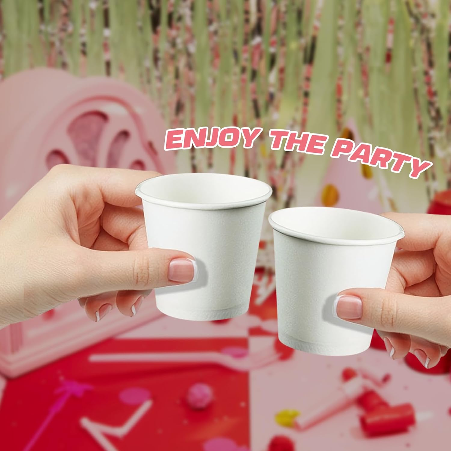 100Pack Shot Cups,50Ml Multi Use Handy Paper Cups,Stackable Cup Travel Supermarket Mini Disposable Cups for Wedding Birthday Party Supplies Beer Drinking Serving Snacks Samples Tastings image number 2