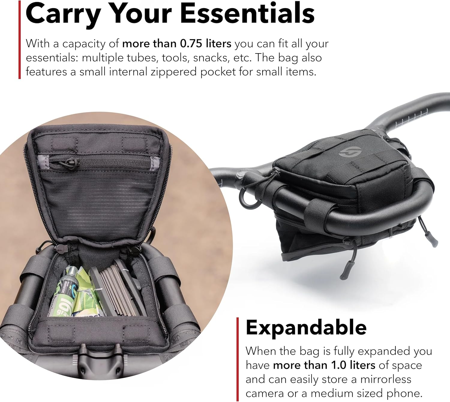 REDSHIFT Handlebar Bag for Redshift Kitchen Sink Handlebar with Loop image number 3