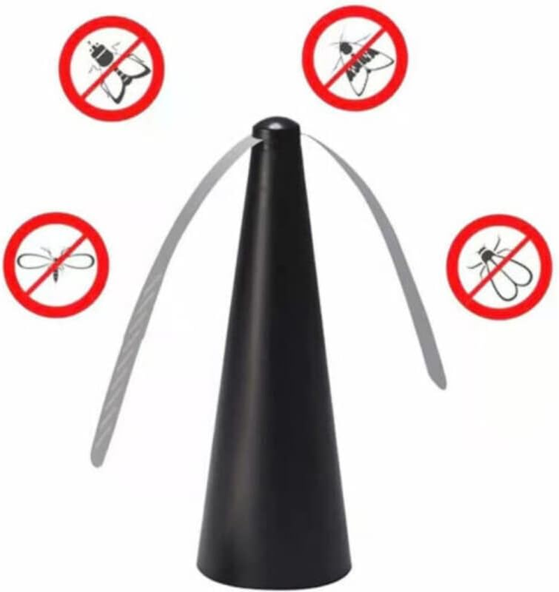 1Pc（Black） Automatic Fly Trap Repellent Fan Keep Flies Bugs Away from Your Food #T image number 4