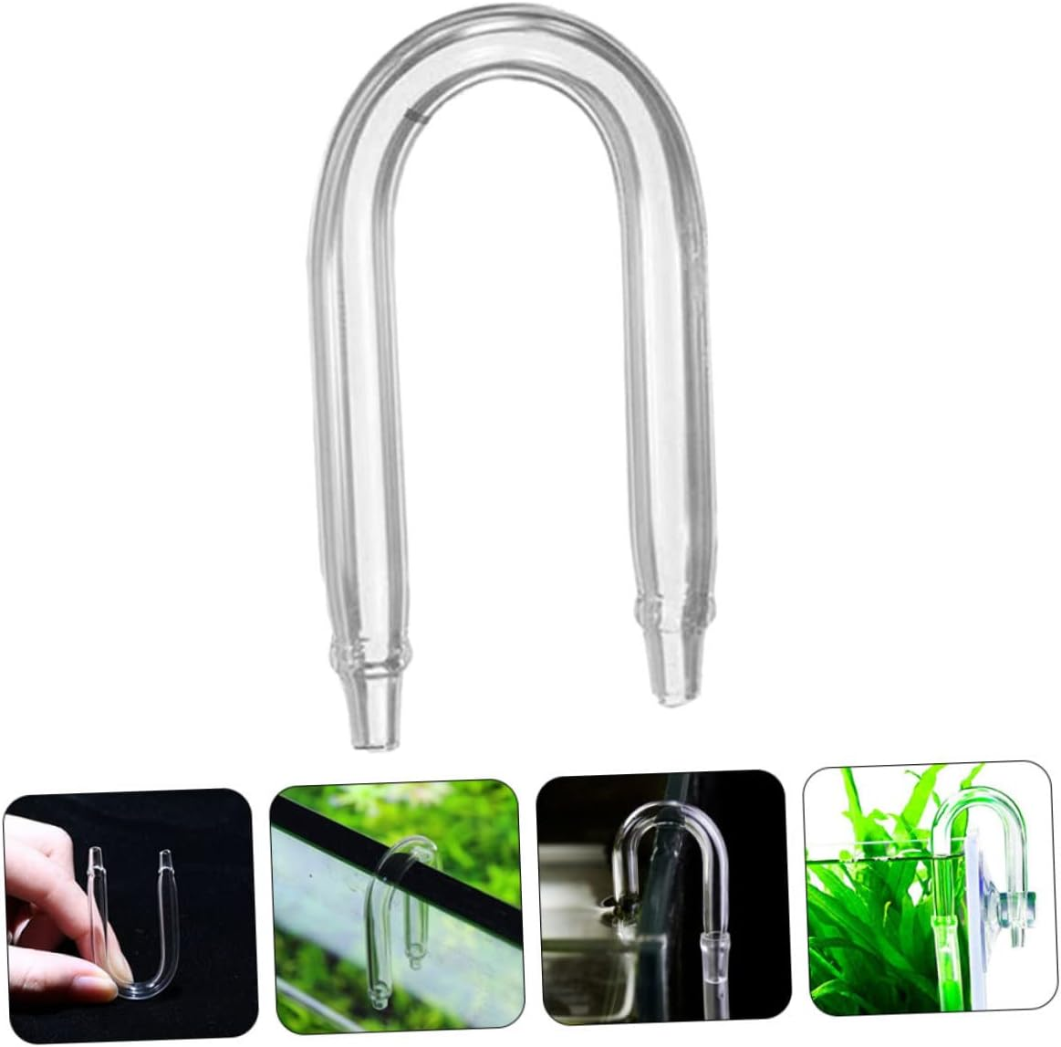 Ipetboom 4Pcs Fish -Shaped Tube Fish Tank Diffuser Aquarium Plants Diffuser Check Glass Tube Glass Fish Tank Aquarium Tank Diffuser Aquarium Accessories Aquatic Plants image number 2