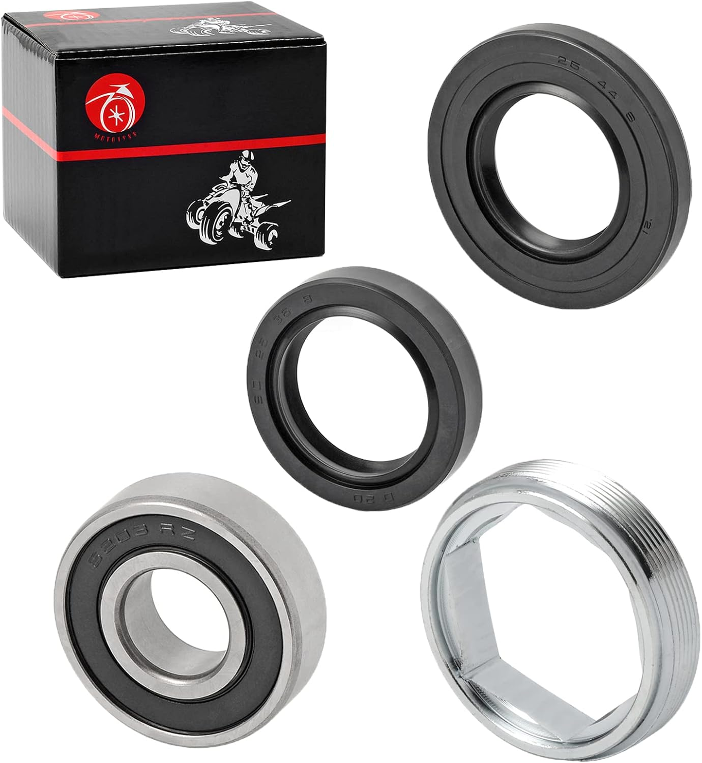 Steering Stem Bearing Seal Holder Nut for Yamaha Banshee Big Bear Kodiak Warrior Wolverine 350 400 450 Grizzly 350 400 450 550 600 660 Raptor 350 660R 700 700R YFZ450 R X V W 2GU-23872-00-00 image number 4