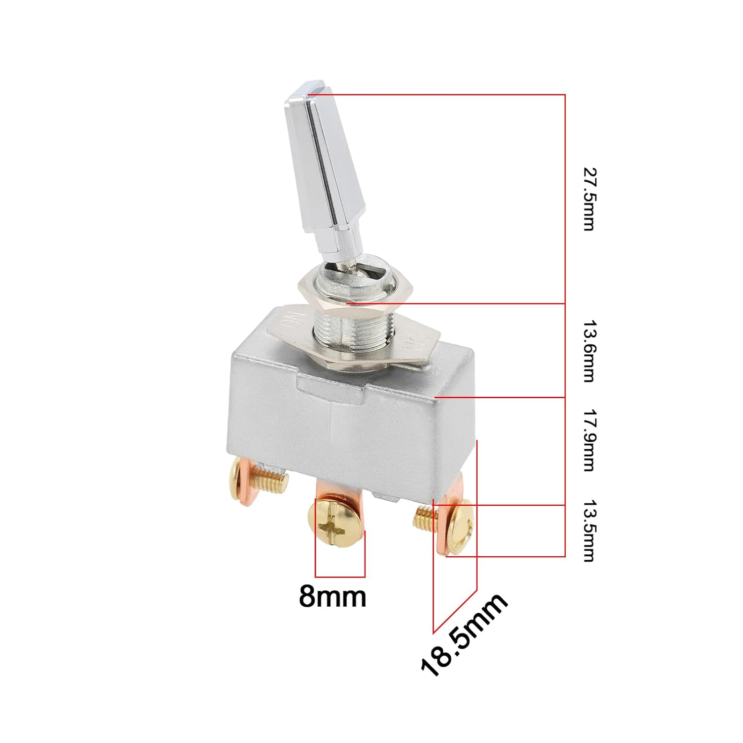 Emagtech 2PCS 3 Position Automotive Toggle Switch On/Off/On 50A 12V DC Heavy Duty High Current Toggle Switch for Automobile Modified Lights Electrical Equipment image number 3