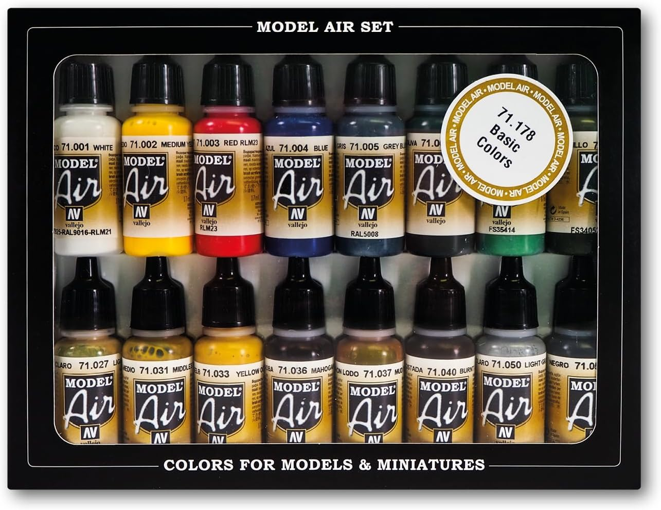 Vallejo Model Air Basic Colour 16 Piece Colour Set image number 2