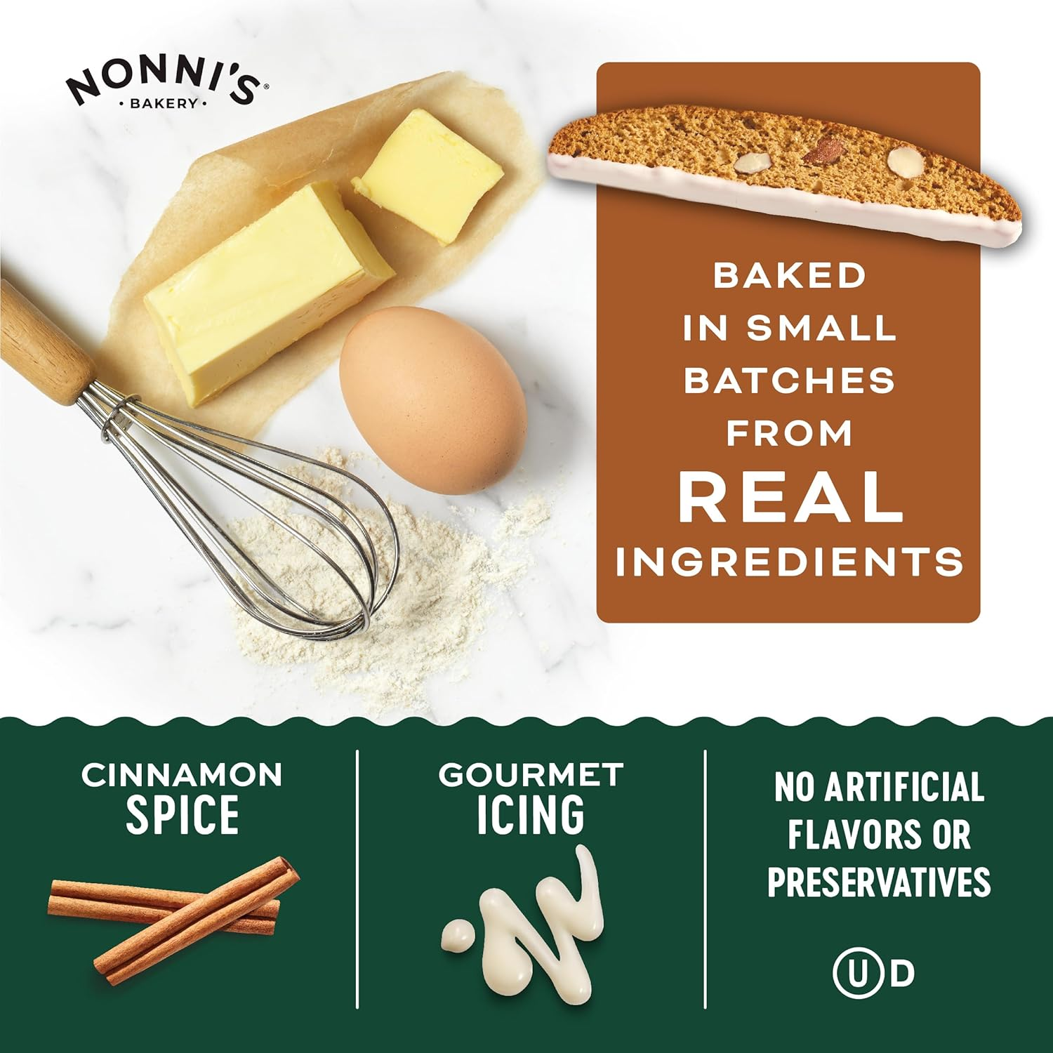 Nonni'S Gingerbread Biscotti Holiday Cookies - 2 Boxes Gingerbread Cookies - Gingerbread Christmas Cookies W/Almonds & White Icing - Biscotti Individually Wrapped Cookies - Italian Cookies - 6.88 Oz image number 4