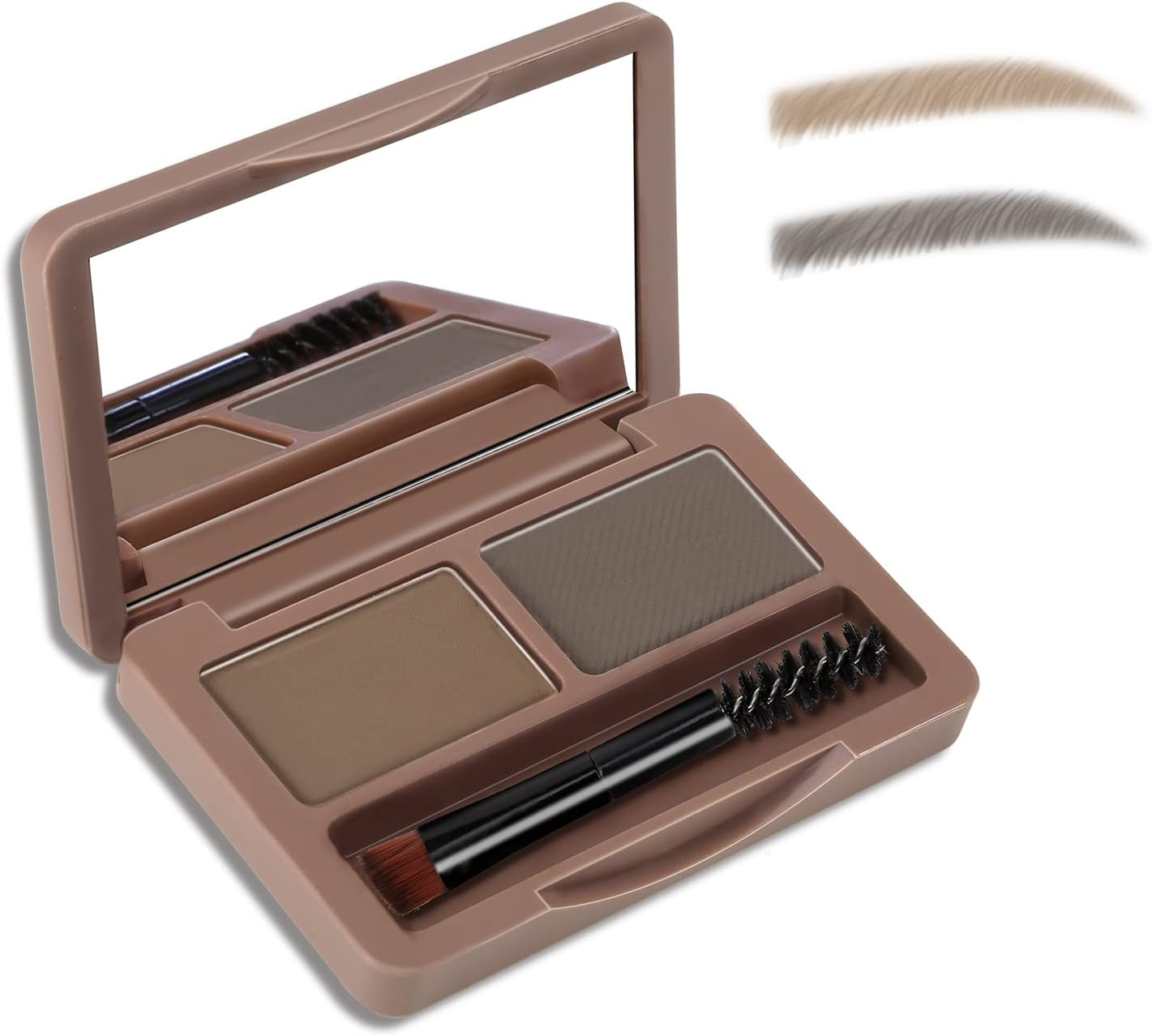 Boobeen Eyebrow Powder, 2-Color Eyebrow Palette Makeup to Enhance & Define Brows, Eyebrow Color Powder with Mirror for Neutral Eye Makeup image number 1