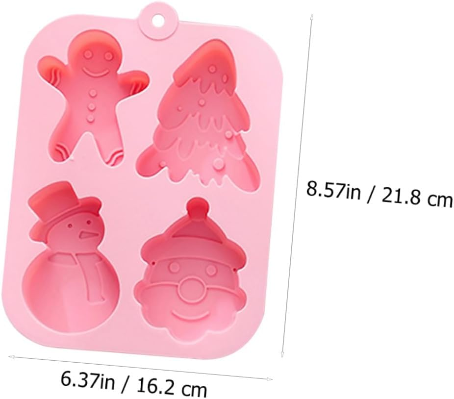 Yardwe 2Pcs Non-Stick Christmas Cake Mold Silicone DIY Baking Molds for Kitchen Christmas Decoration image number 5