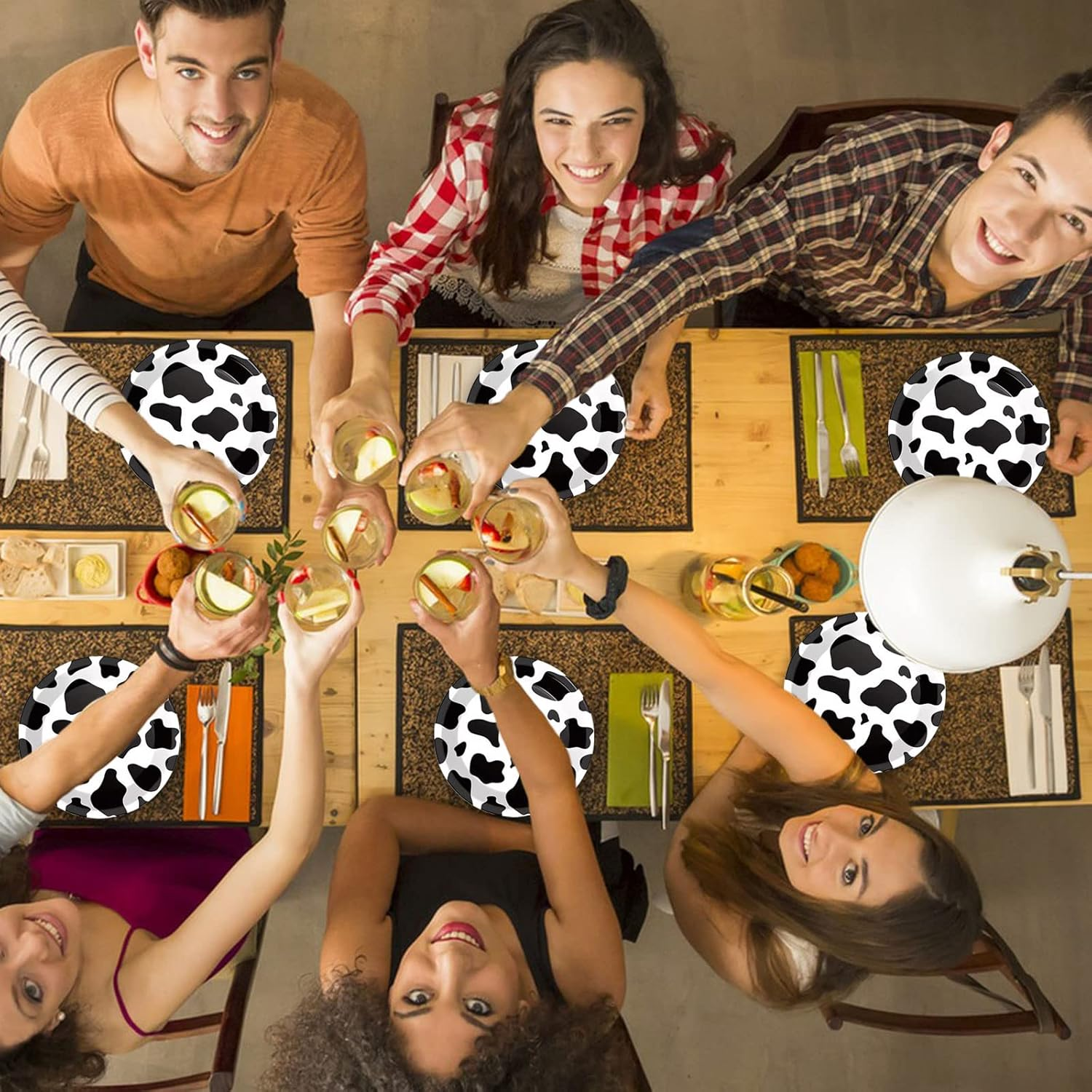 50PCS Cow Print Plates 9 Inch Cow Paper Plates Jungle Safari Party Supplies Animal Print Party Plates Cow Theme Birthday Party Plates Paper Food Trays Baby Shower Jungle Party Decorations image number 1