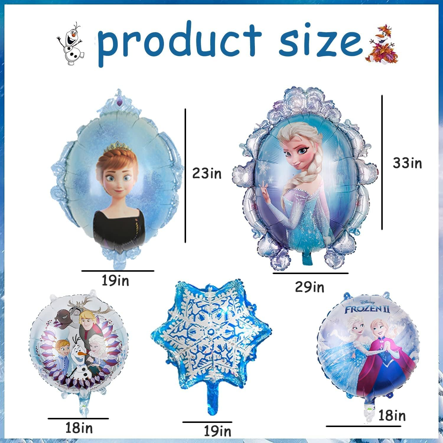 10 PCS Frozen Theme Party Balloons Pack, Frozen Party Decorations Balloon for Party Supplies image number 3