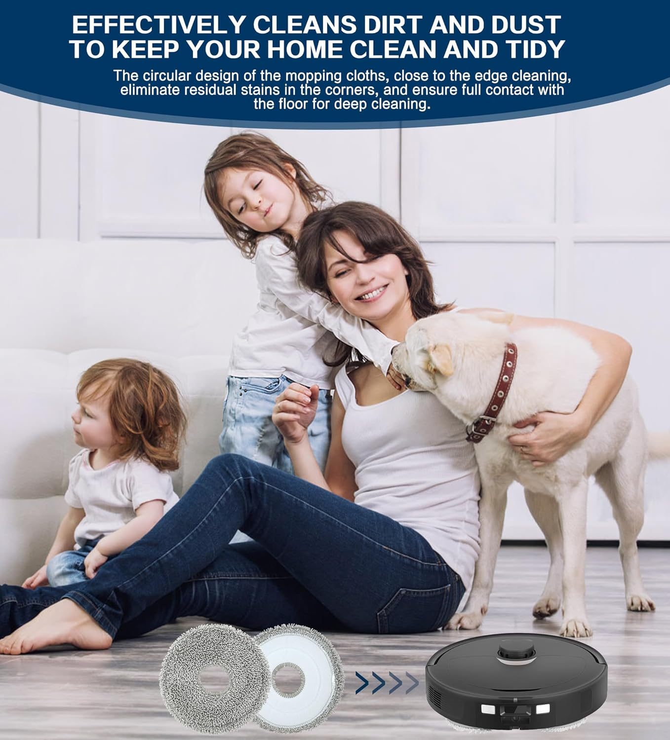 YBVABE Mopping Cloths for Dreame L20 Ultra /X30 Ultra / X40 Ultra/ L10S Pro Ultra /L10S Ultra/Roborock Q Revo/Q Revo Maxv/Q Revo Pro/Xiaomi X10+ Vacuum Cleaner Robots Replacement Microfiber Mop Parts image number 4