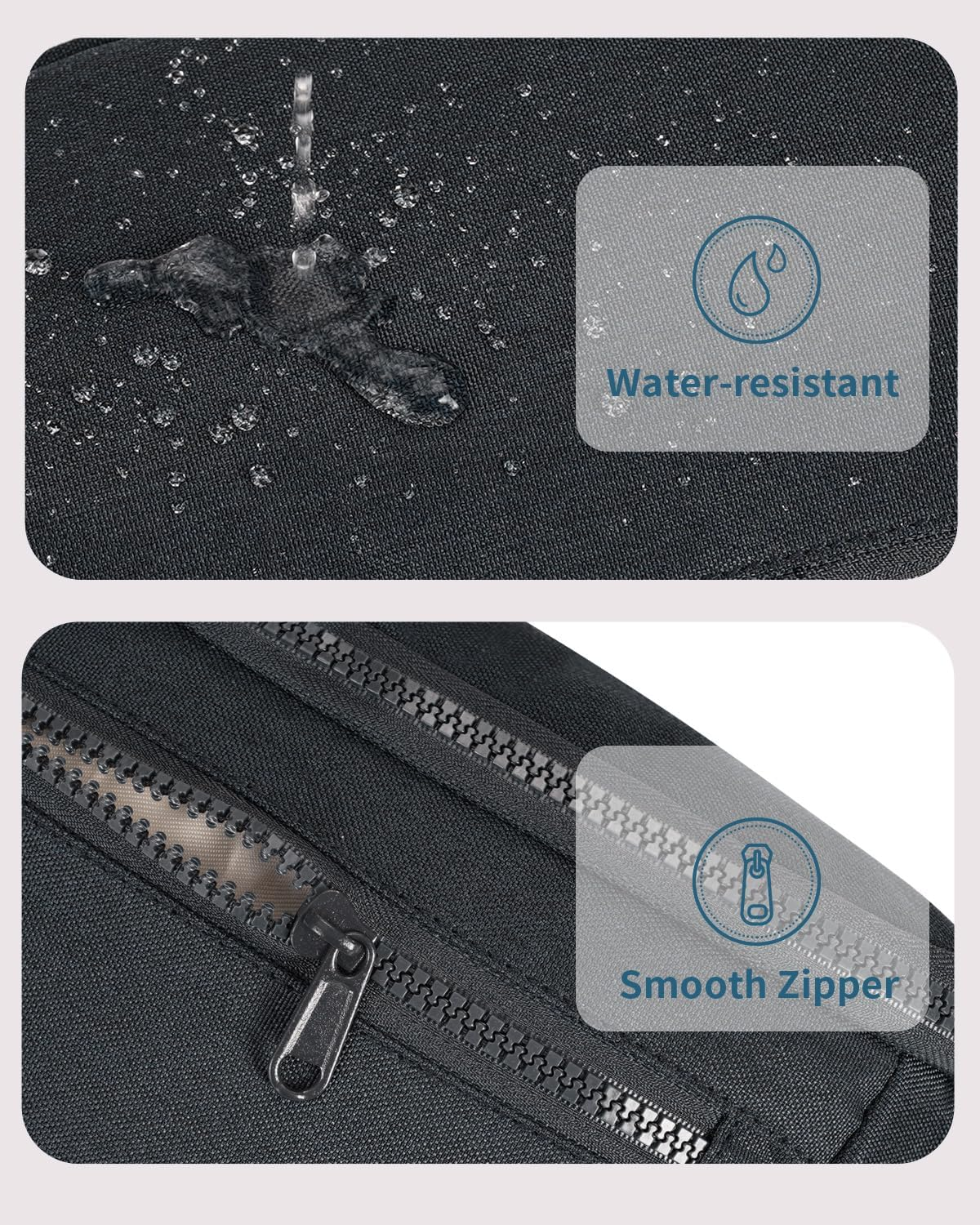 Fanny Pack for Women Men,Waist Bag Pack with Extra Extension Belt, Water Resistant Fashion Crossbody Belt Bags for Travel Walking Running Hiking, Pink Patent Pending, Black image number 5