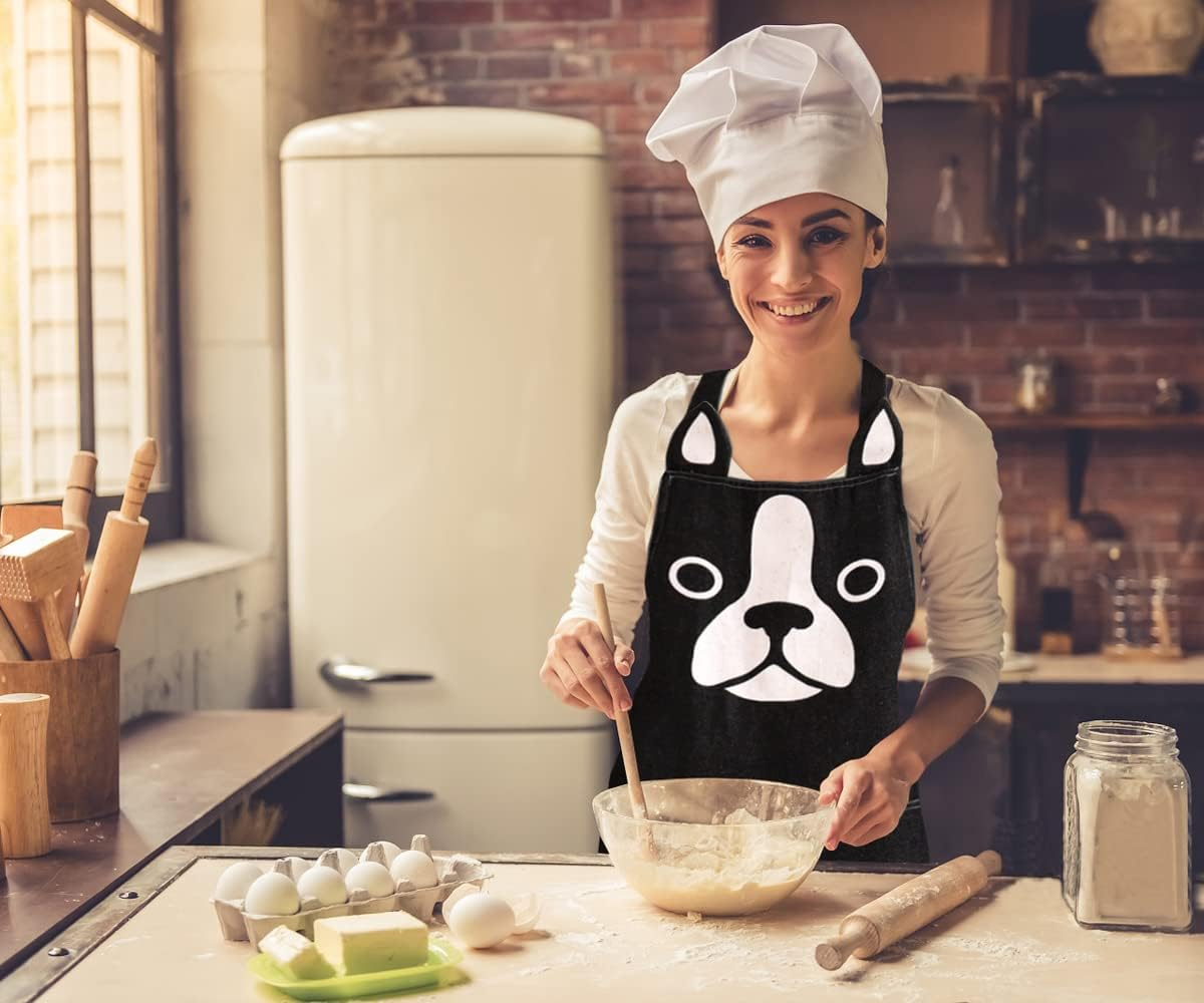 KIMCHOMERSE Cute Apron for Women Girl, Aprons with Front Pocket for Cooking Serving Painting Gardening, Gifts for Friends image number 3