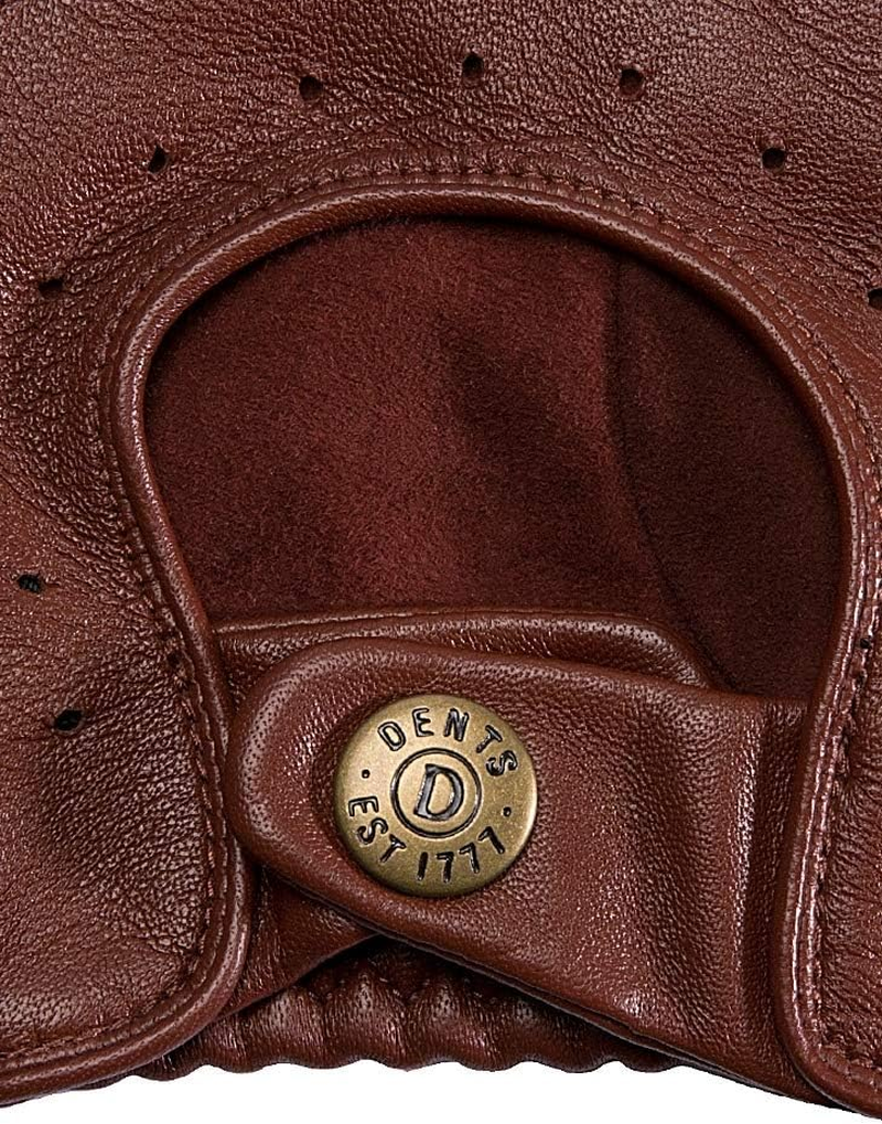 Dents Men'S Snetterton Leather Fingerless Driving Gloves, Berry, Medium image number 4