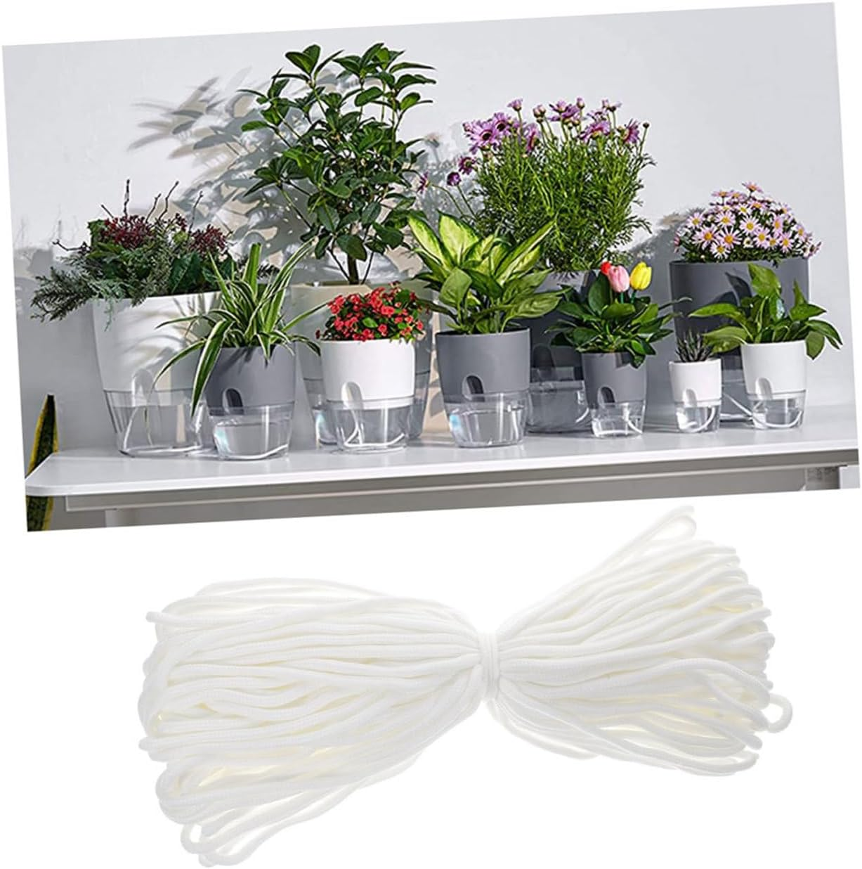 Yardenfun Gardening Cotton Rope Accessories Absorbent Rope for Potted Plants Self Watering Pot Cord Cotton Hydroponic for Indoor Plant Hydroponics Supplies