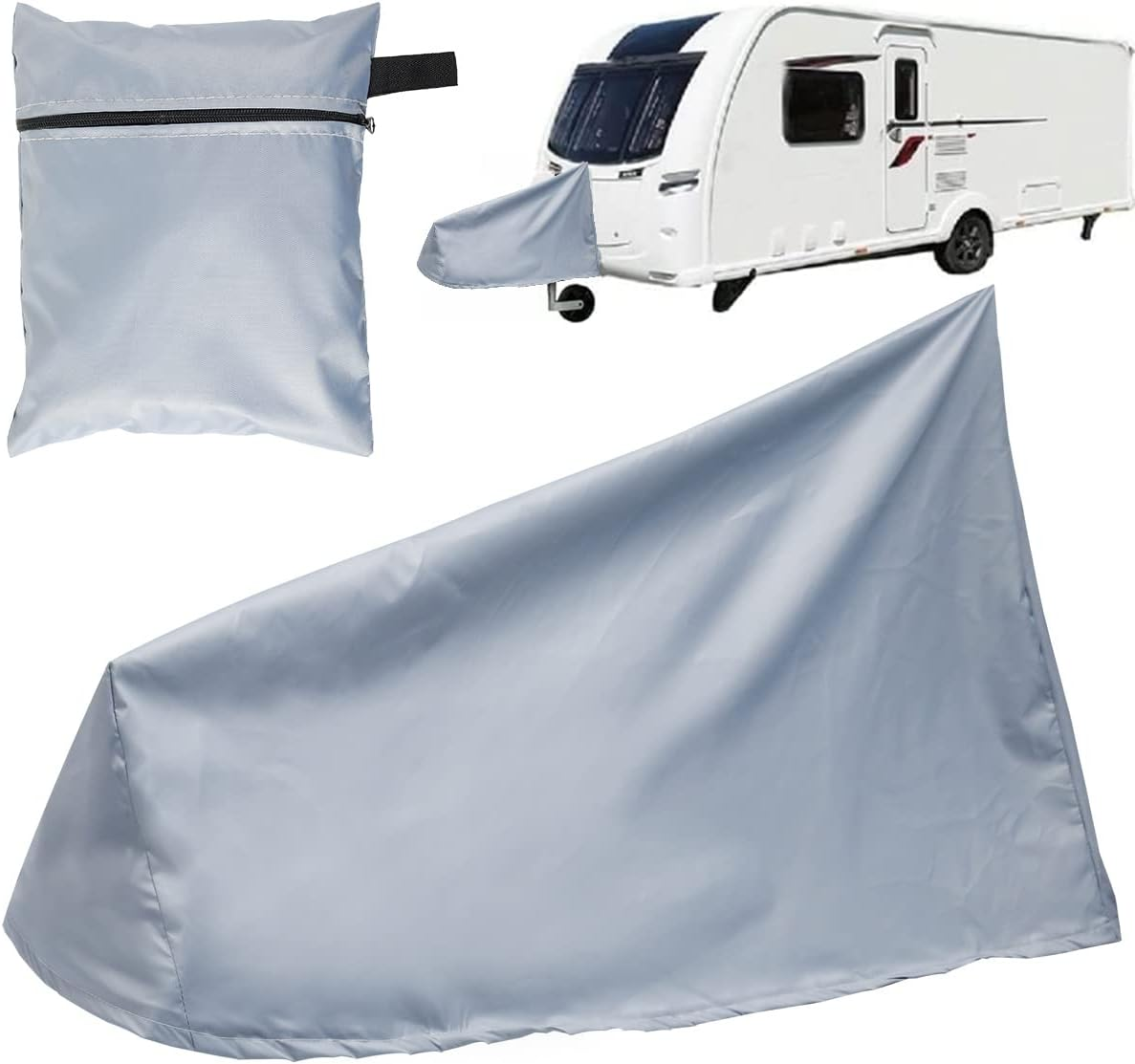 Caravan Hitch Cover Universal Trailer Jack Cover Waterproof Dust-Proof Tow Hitch Protection Cover Breathable Heavy-Duty Tow Hitch Cover for Caravans Motorhomes Trailer Pouywh(Grey) image number 2