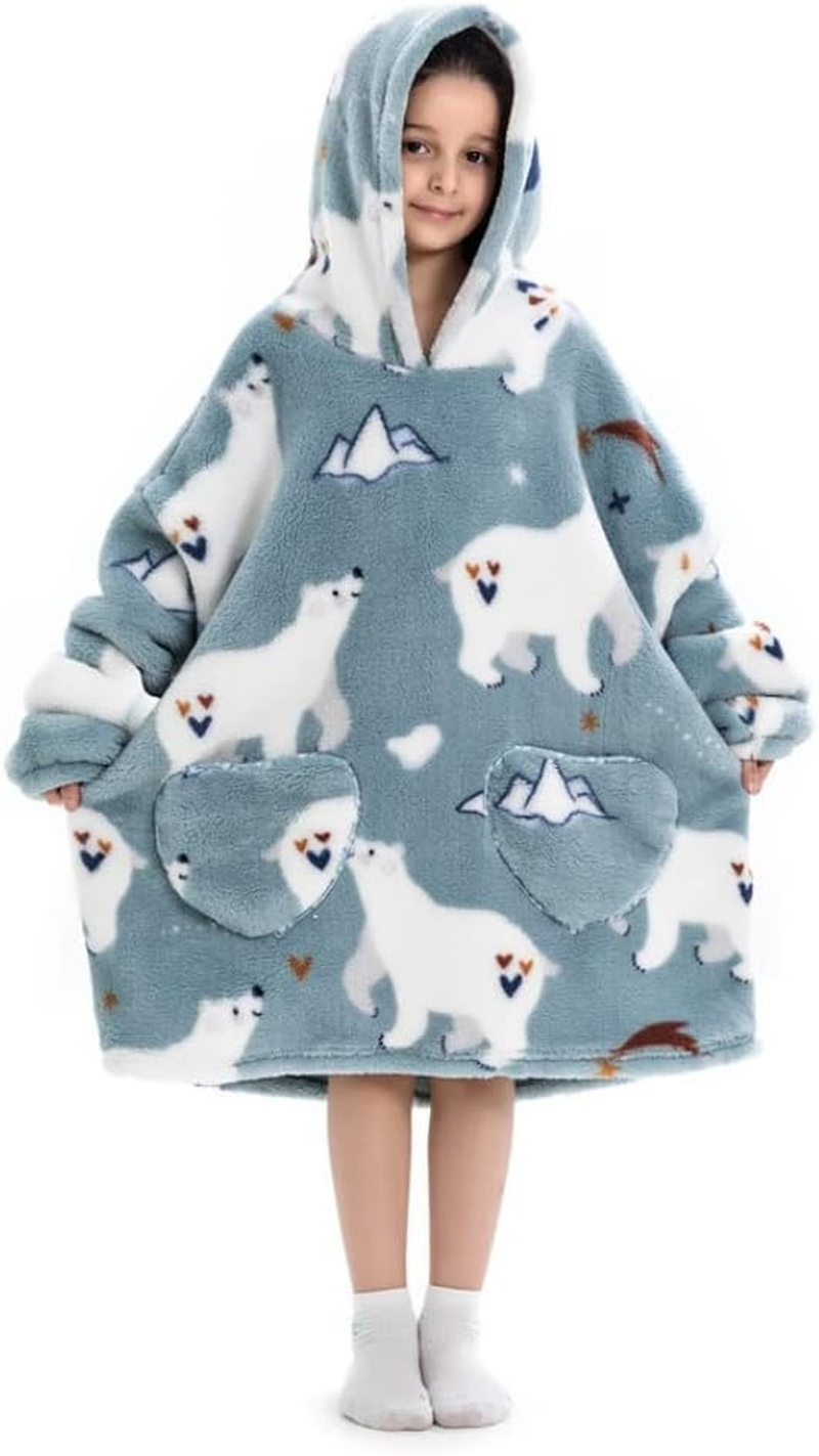 Costume Bay Oversized Wearable Blanket Hooded Fleece Hoodie Comfy Giant Warm Sweatshirt Ultra Plush with Front Pockets
