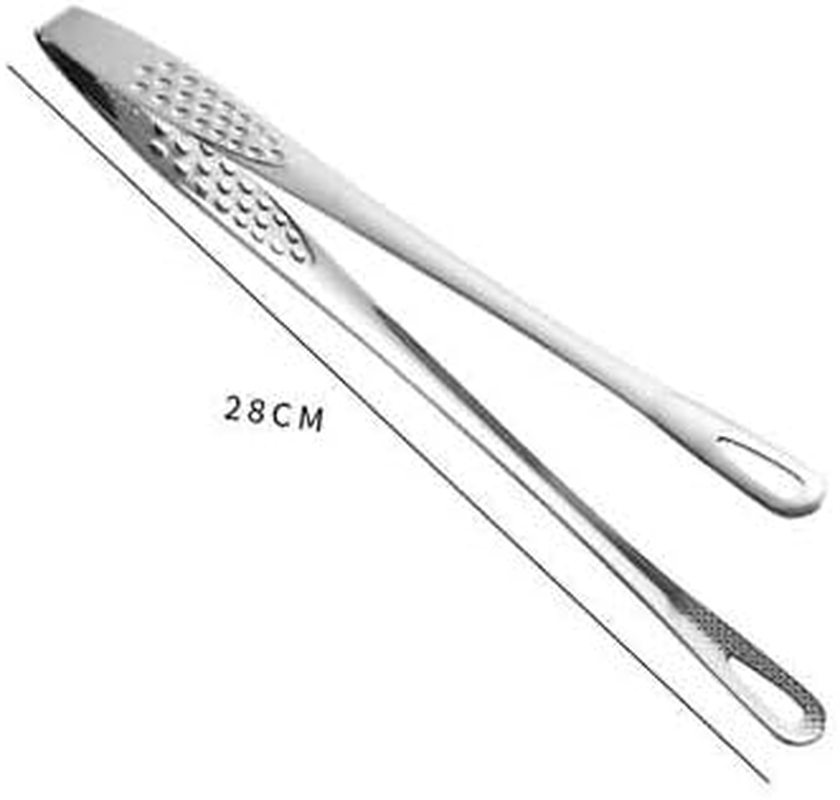 AIMALL 24/28CM Stainless Steel Kitchen Straight Grill Tweezers BBQ Food Tongs Tools for Kitchen Cooking, Bread Meat Steak Buffet Food Clamp Tool