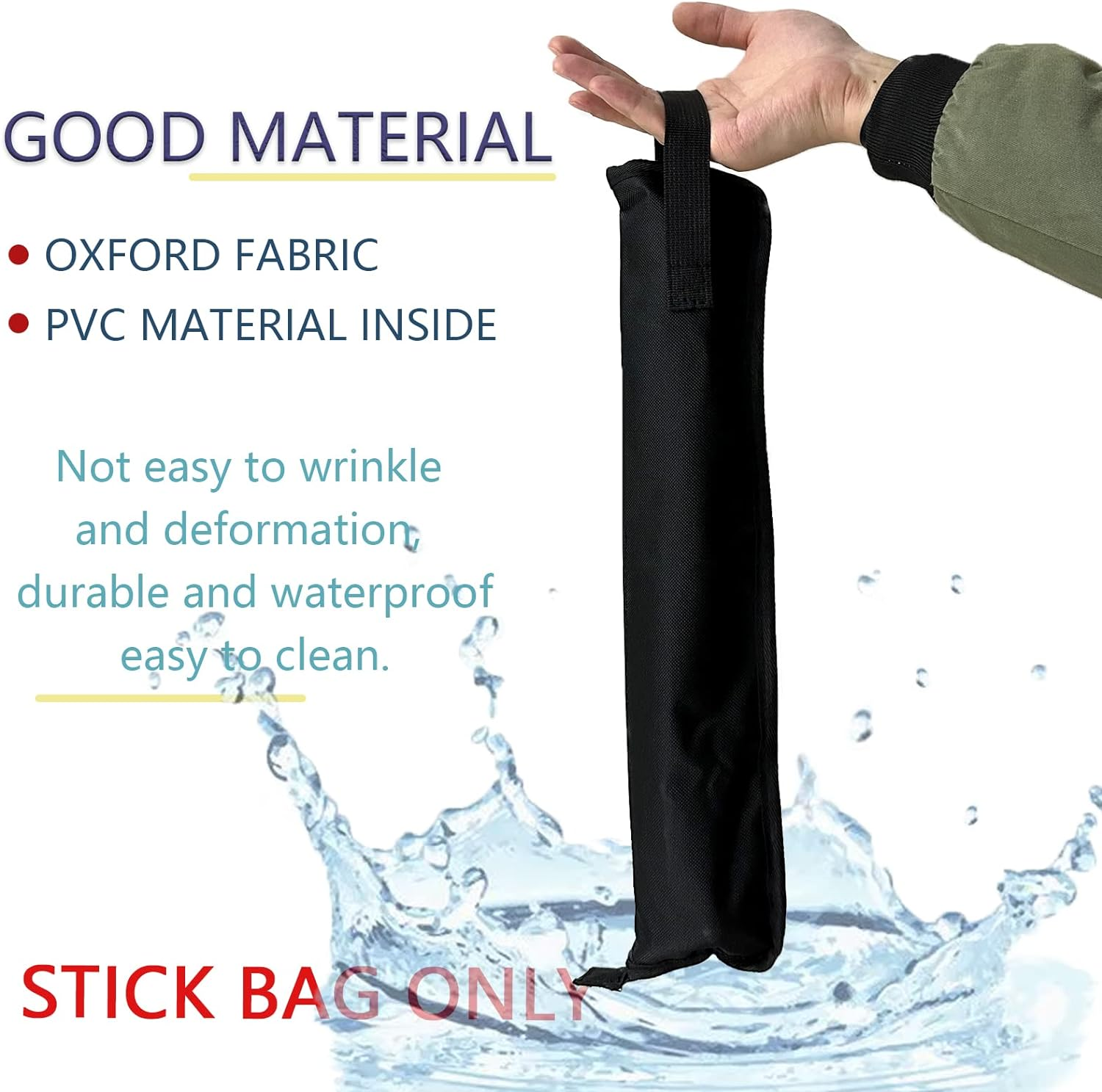 Portable Drumstick Storage Case, Small Hanging Holder with Hooks inside for Drum Set Mallet and Percussion Sticks - Bue image number 3