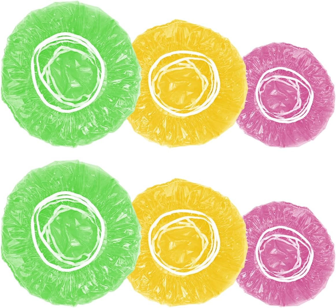 Food Storage Plastic Bowl Covers, 60 Pcs Reusable Colorful Elastic Food Covers for Kitchen, Outdoor Picnic (3 Sizes) image number 6