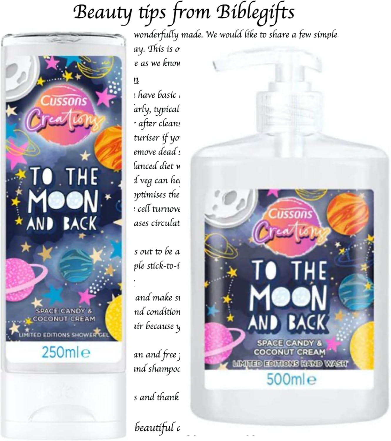 Cussons Creations Limited Edition Soap & Shower Gel. to the Moon and Back, a Fragranced Blend of Space Candy & Coconut Cream. image number 3