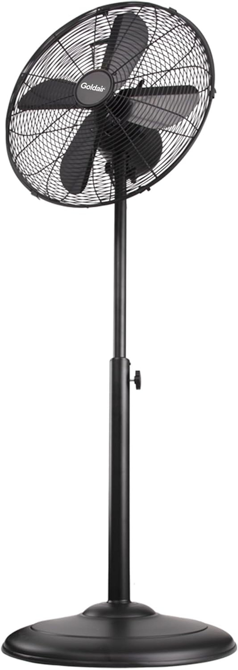 Goldair 45Cm Pedestal Fan with 3 Speed Settings, Black Chrome