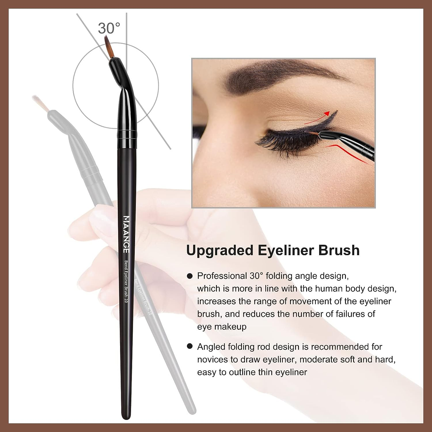 Make up Brushes, MAANGE 25Pcs Make up Brush Set Foundation Eyeshadow Blush Brush Blending Concealers Face Powder Eye Make up Brushes Set with Gift Box (Black) image number 5