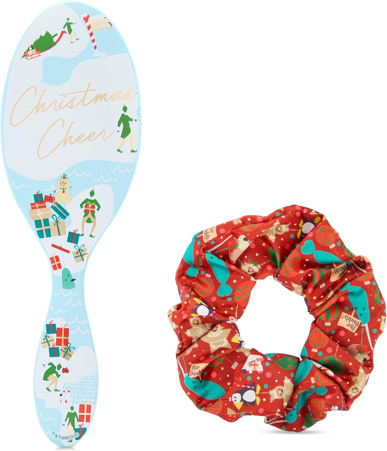 Wet Brush Original Detangler Hair Brush Frosty Kit - Ultra-Soft Intelliflex Bristles - Detangling Brush Glides through Tangles for All Hair Types (Wet Dry & Damaged) - 1 Brush & 1 Scrunchie