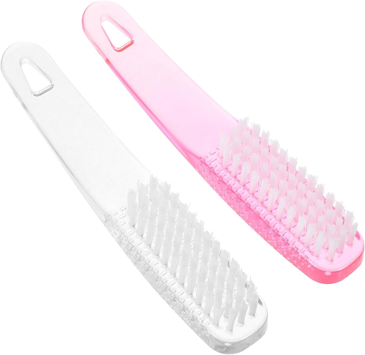 Beaupretty 2Pcs Sturdy Plastic Nail Brush for Fingernails Cleaning Brush Nail Dust Manicure Supplies Handle Grip
