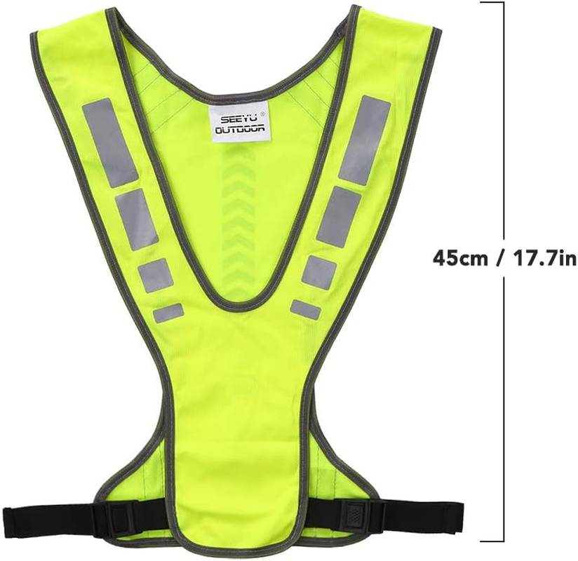 High Visibility Safety Vest Outdoor Sports Running Cycling Reflective Vest with Pocket image number 3
