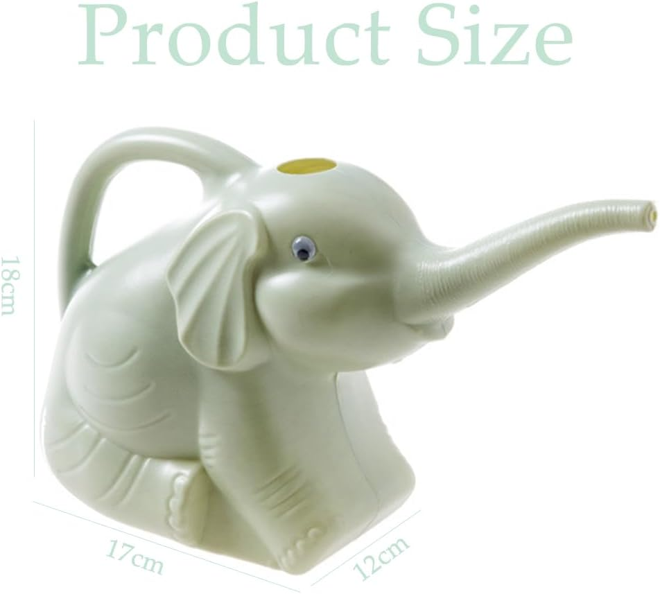 2L Elephant Long-Billed Watering Can, Long-Billed Plant Waterer with Ergonomic Handle, Decorative Plant Watering Can, for Home Gardens, Lawns, and Patios (Green) image number 6