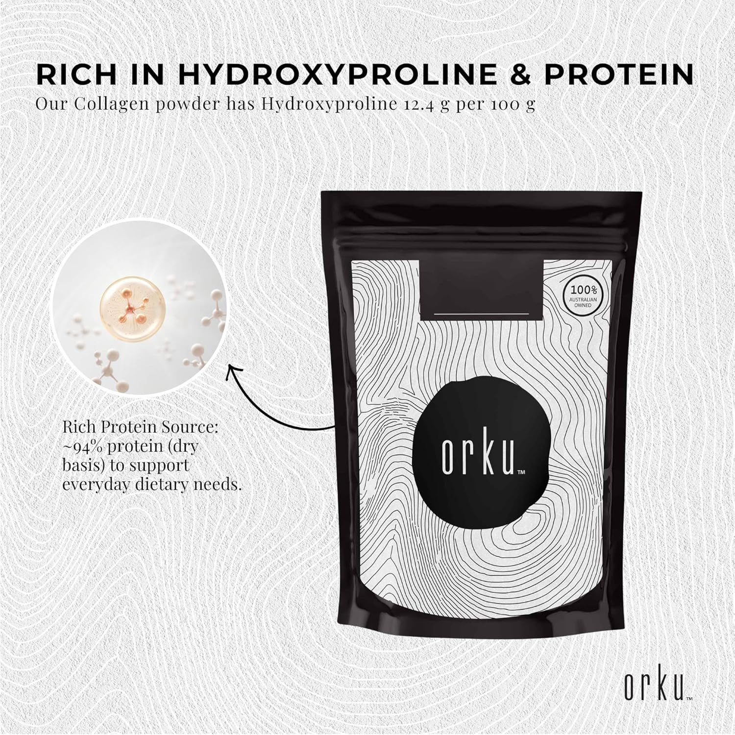 400G Collagen Powder - Bovine Hydrolysate Protein Peptide Supplement Unflavoured