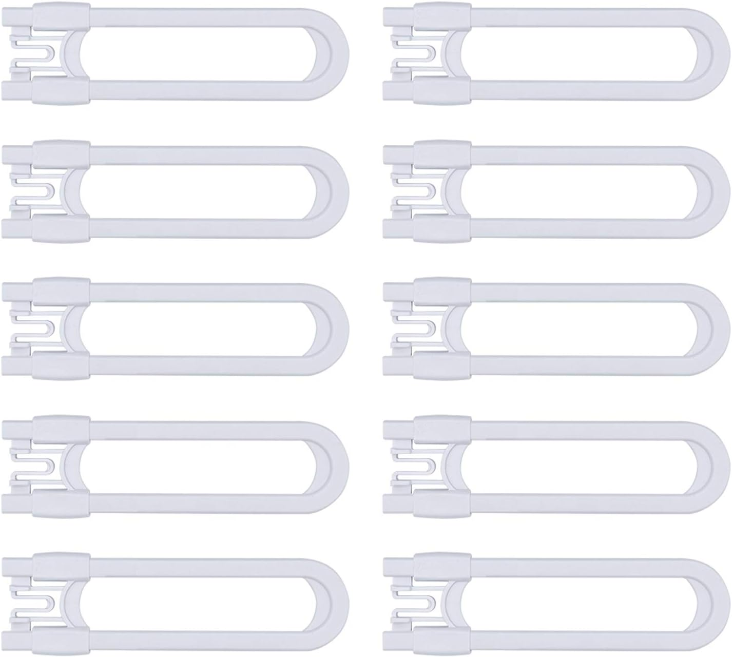 Sliding Cabinet Child Safety Locks-Grandoto U Slide Door Locking for Childproof Safe Latch & Baby Proofing Lock for Wardrobe,Kitchen,Bathroom,Drawer,Fridge,Cupboard Doors Knobs & Handles(10Pack White) image number 4