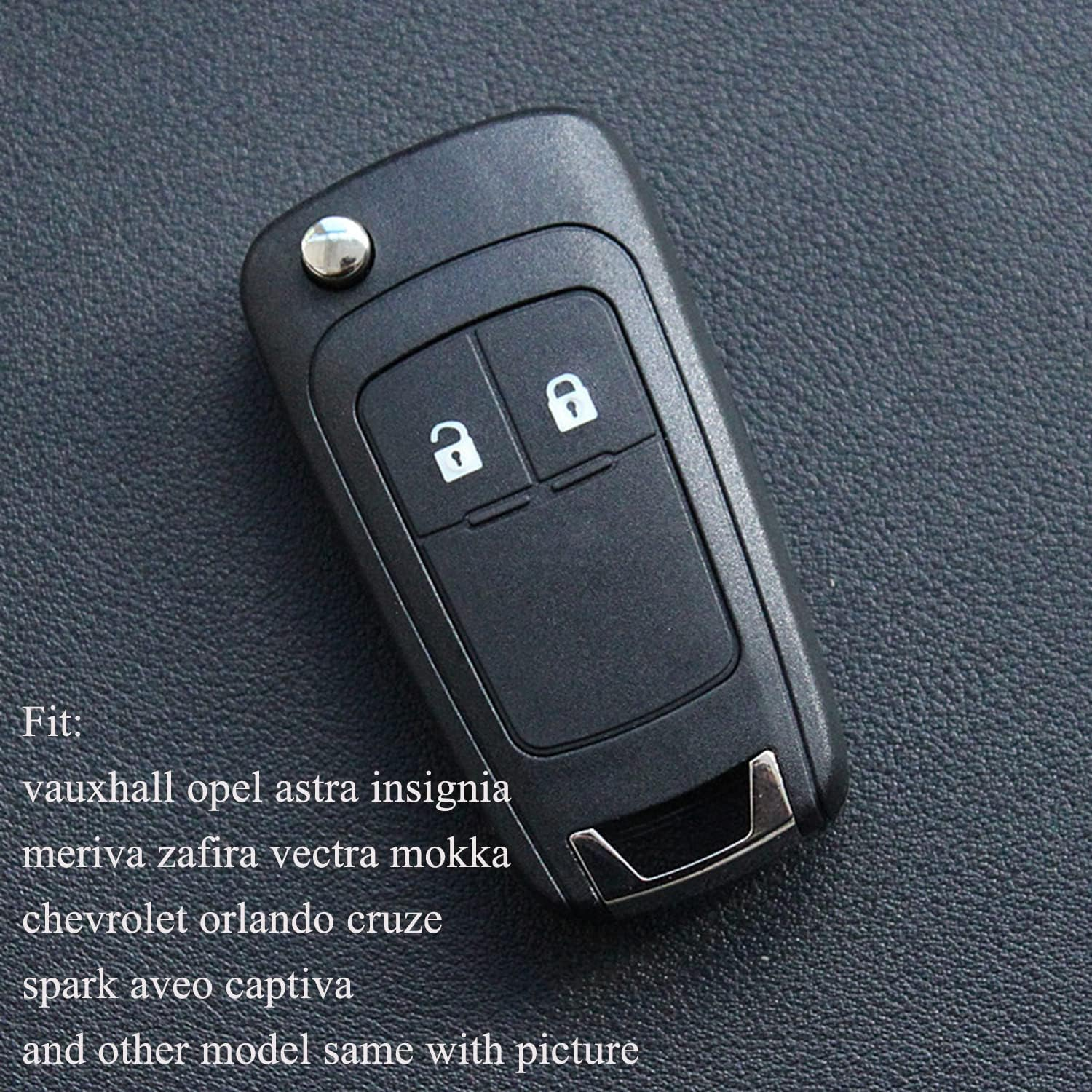 Kelay 2 Button Car Key Shell Remote Control Replacement Compatible for Opel Buick Astra Insignia Vectra Chevrolet Cruze Spark Captiva Orlando Black 2 Pieces image number 6