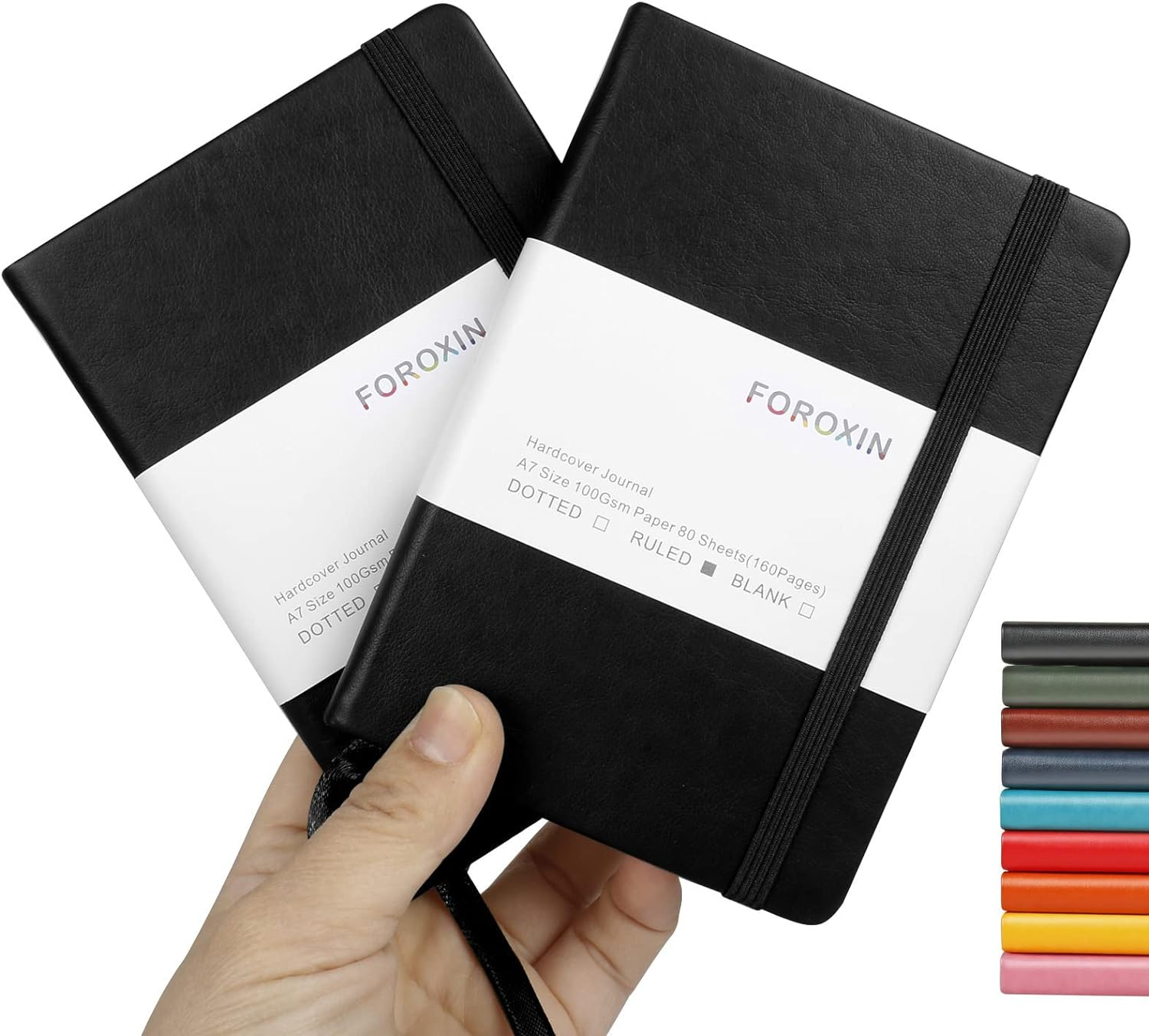 Lined Pocket Journal Notebook, 2 Pack, (Orange), 160 Pages, Small, 3.86 Inches X 5.51 Inches - 100 Gsm Thick Paper, Hardcover