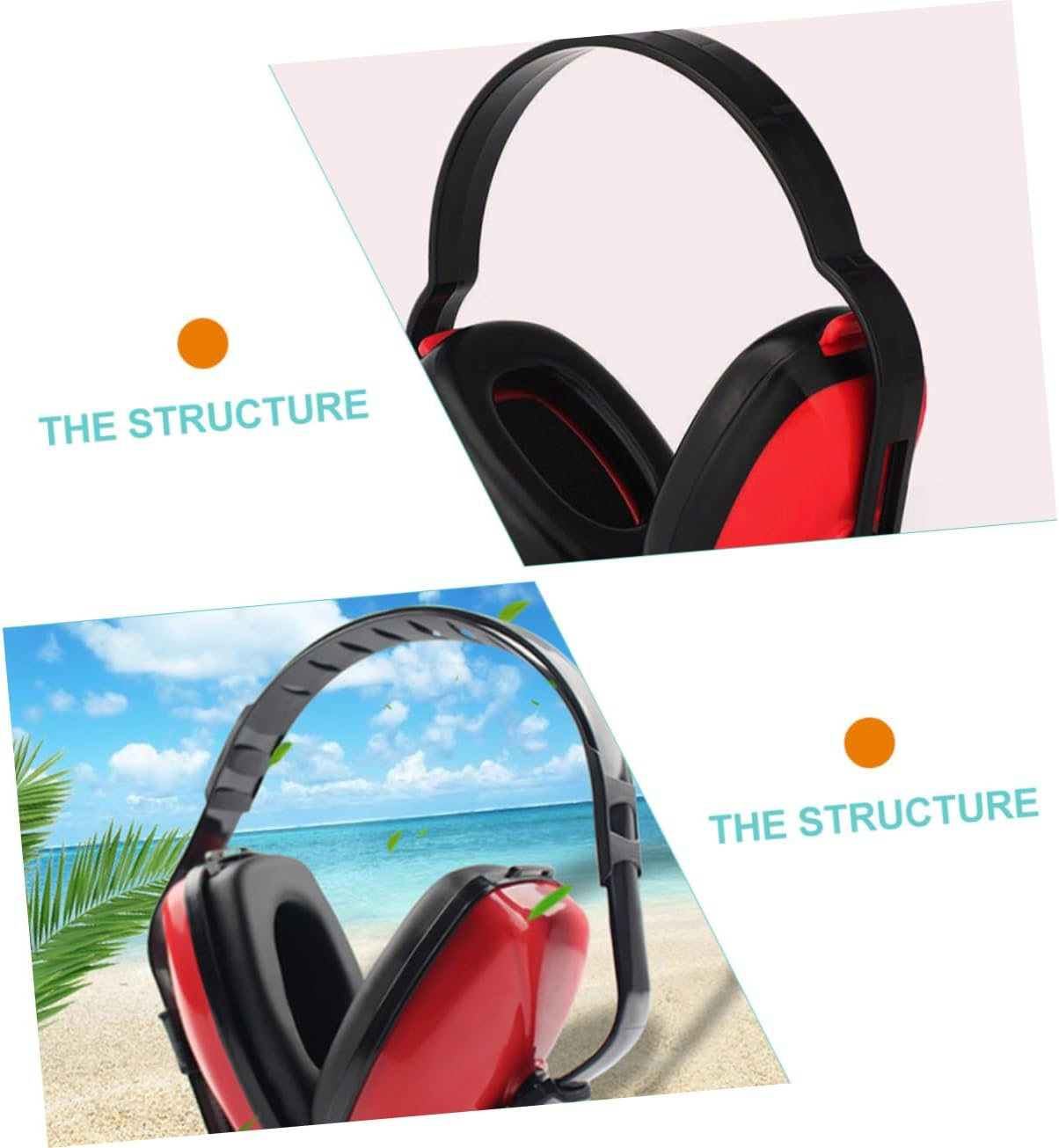 2Pcs Adjustable Noise Cancelling Ear Muffs for Adult Comfortable Ear Protection for Hearing Safety for Sleep and Travel image number 5