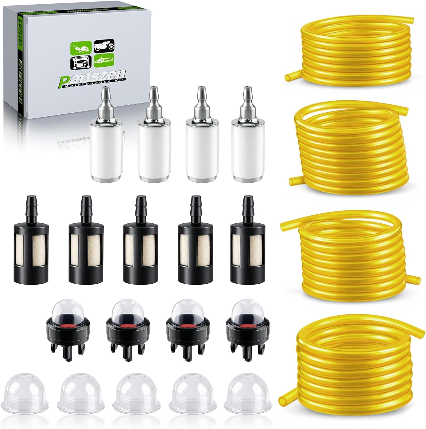 4 Sizes 4 Feet Fuel Line Hose for Zama Stihl Homelite Poulan Craftsman Husqvarna Trimmer Chainsaw Blower with Fuel Filters,Snap in Primer Bulb,Primer Pouland Bulb image number 4